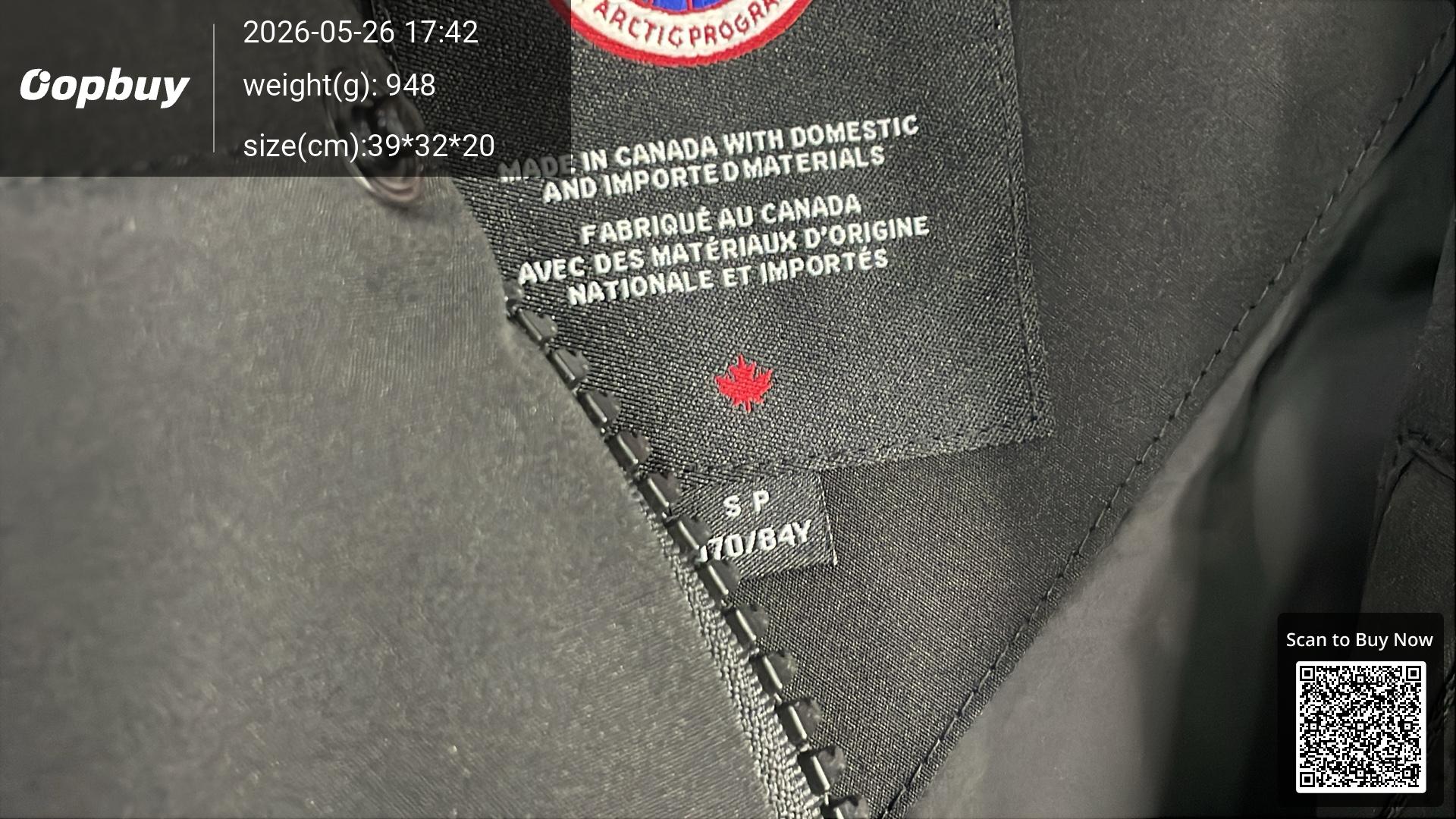 Foto QC 2 de Canada Goose Puffer Jacket Down Fur Trim Hood Black