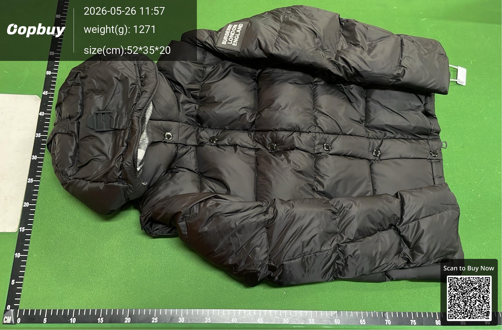 Foto QC 3 de Burberry Down Puffer Jacket Detachable Sleeves Black