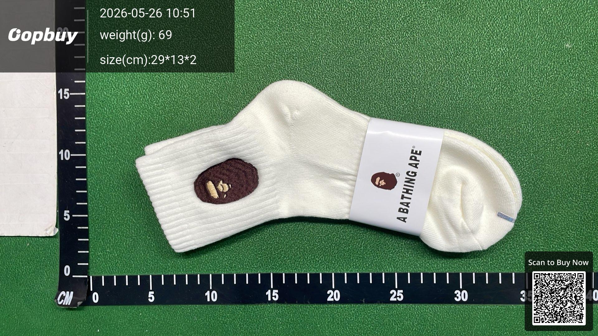 Foto QC 8 de A Bathing Ape Crew Socks Camo Ape Head Black