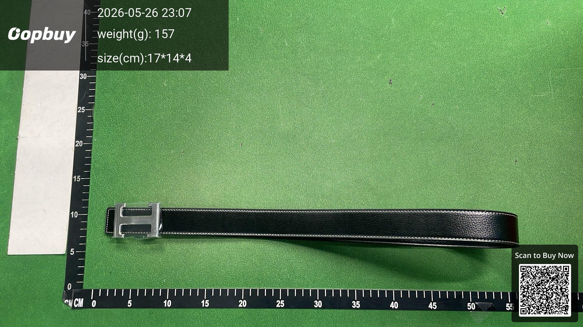 Foto QC 7 de Hermes H Belt Reversible Belt White Black