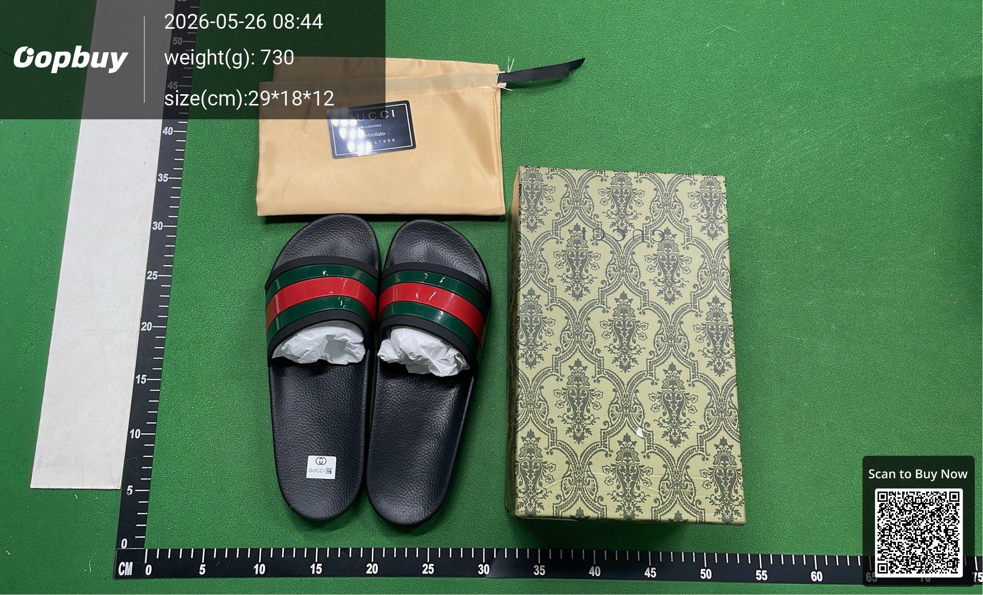 Foto QC 1 de Gucci Slide Sandal Rubber Web Black 429469 GIB10 1098