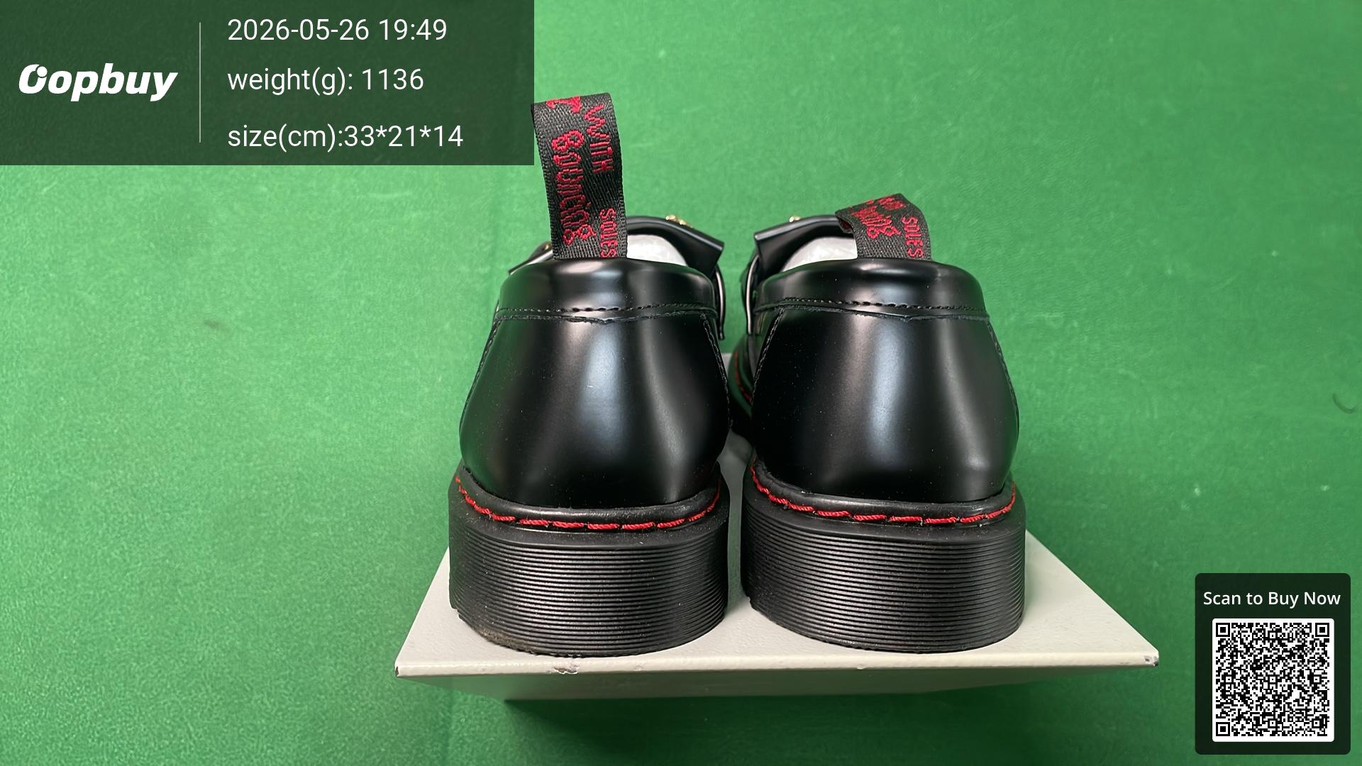 Foto QC 6 de Dr. Martens Adrian Leather Snaffle Loafers Red Stitching Gold Hardware