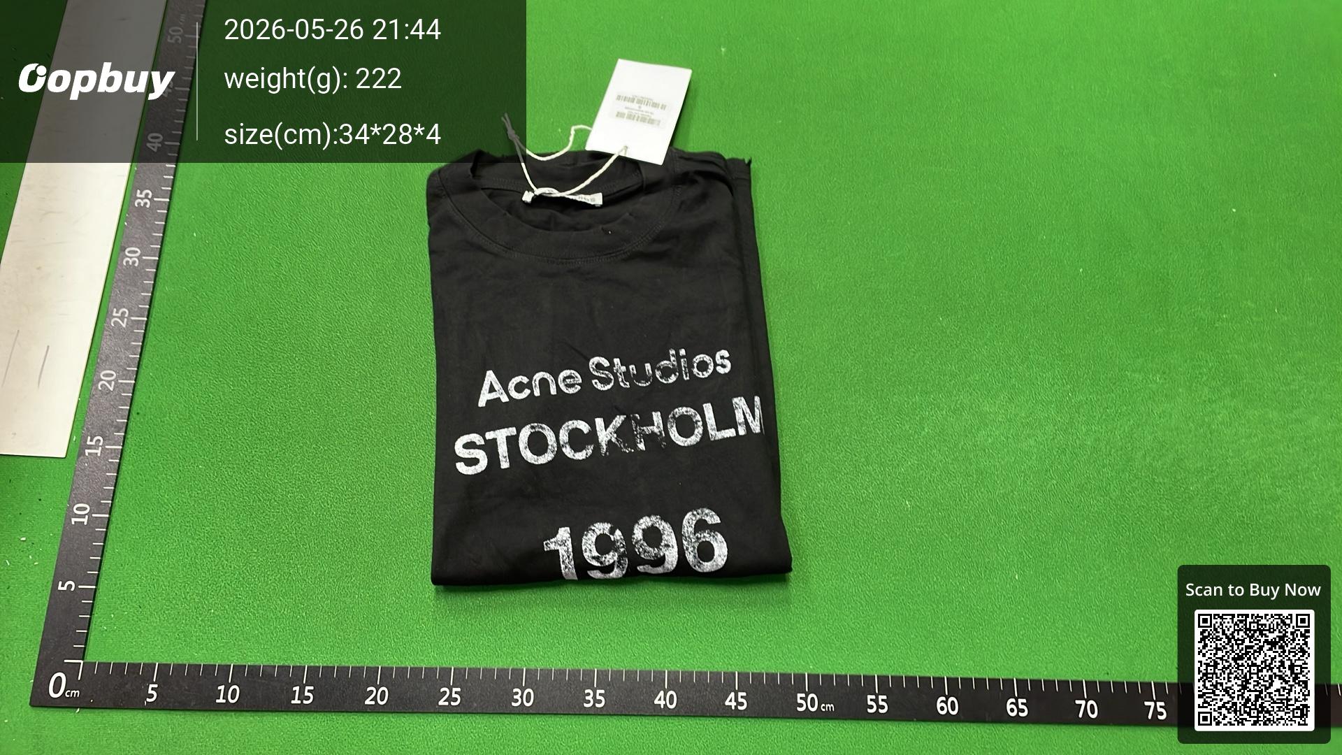 Foto QC 8 de Acne Studios T-shirt Stockholm 1996 Logo Black
