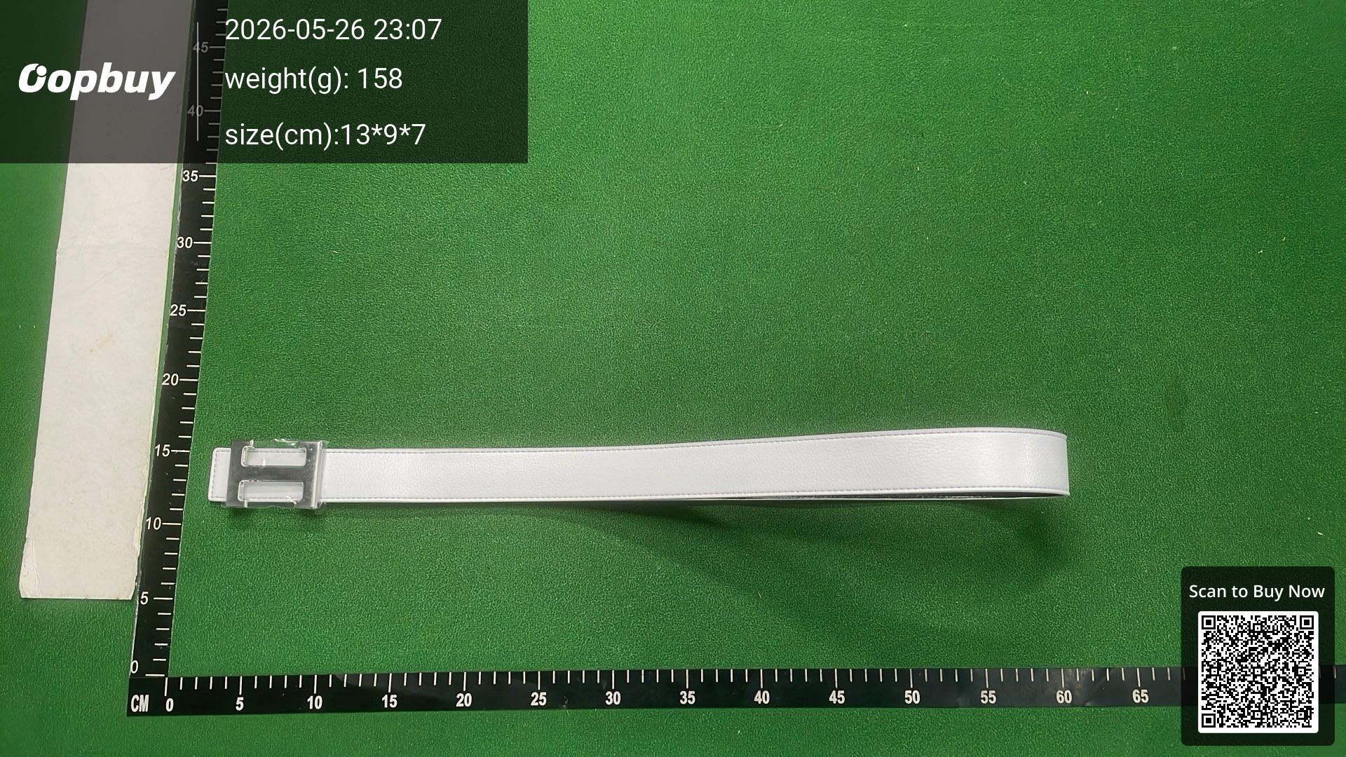 Foto QC 1 de Hermes H Belt Reversible Belt White Black