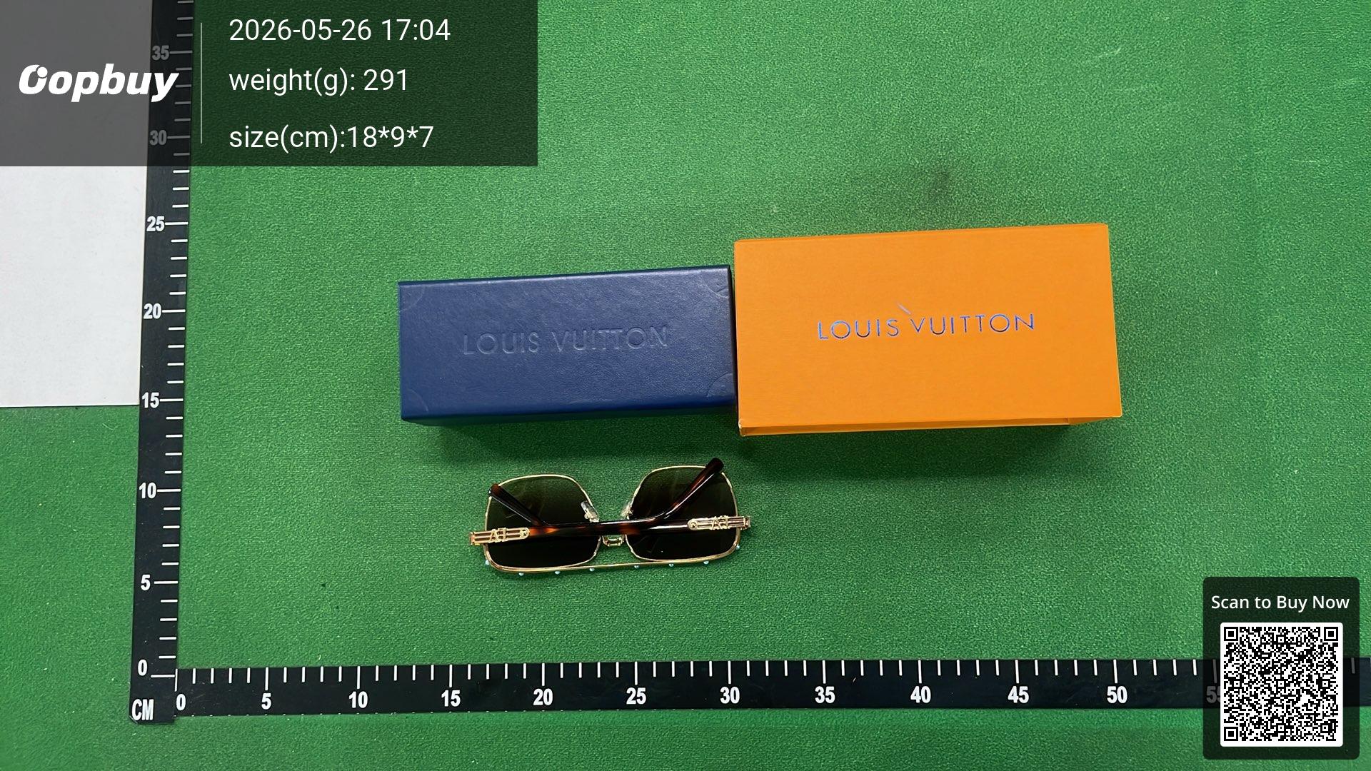 Foto QC 6 de Louis Vuitton Square-Frame Acetate Sunglasses Havana Blue (Z1547W)