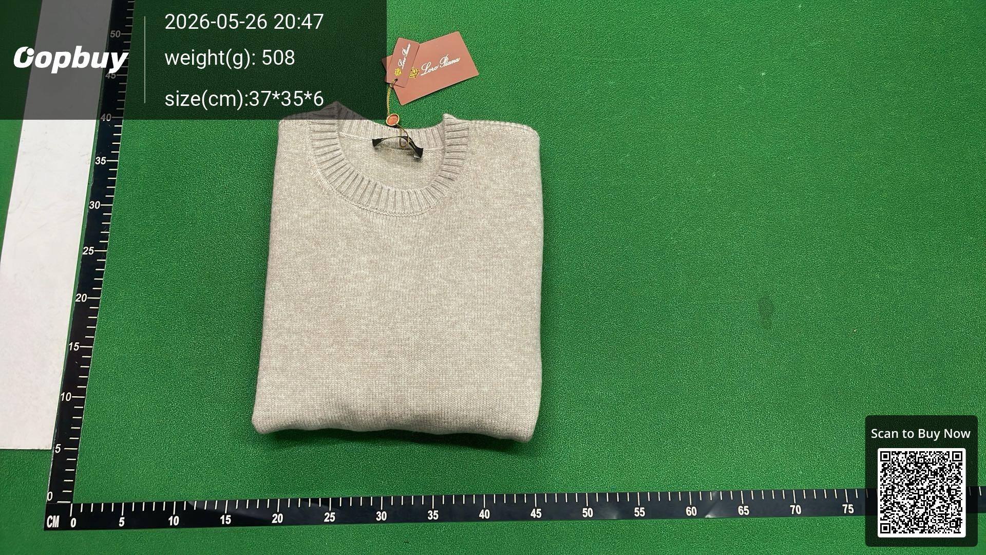 Foto QC 8 de Loro Piana Crewneck Sweater Knitted Wool Beige