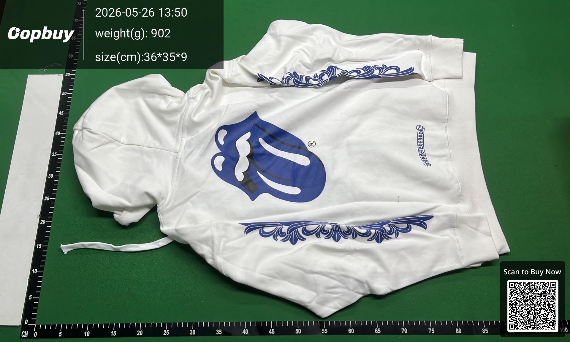 Foto QC 5 de Chrome Hearts Hooded Gothic Logo Sweater Grey