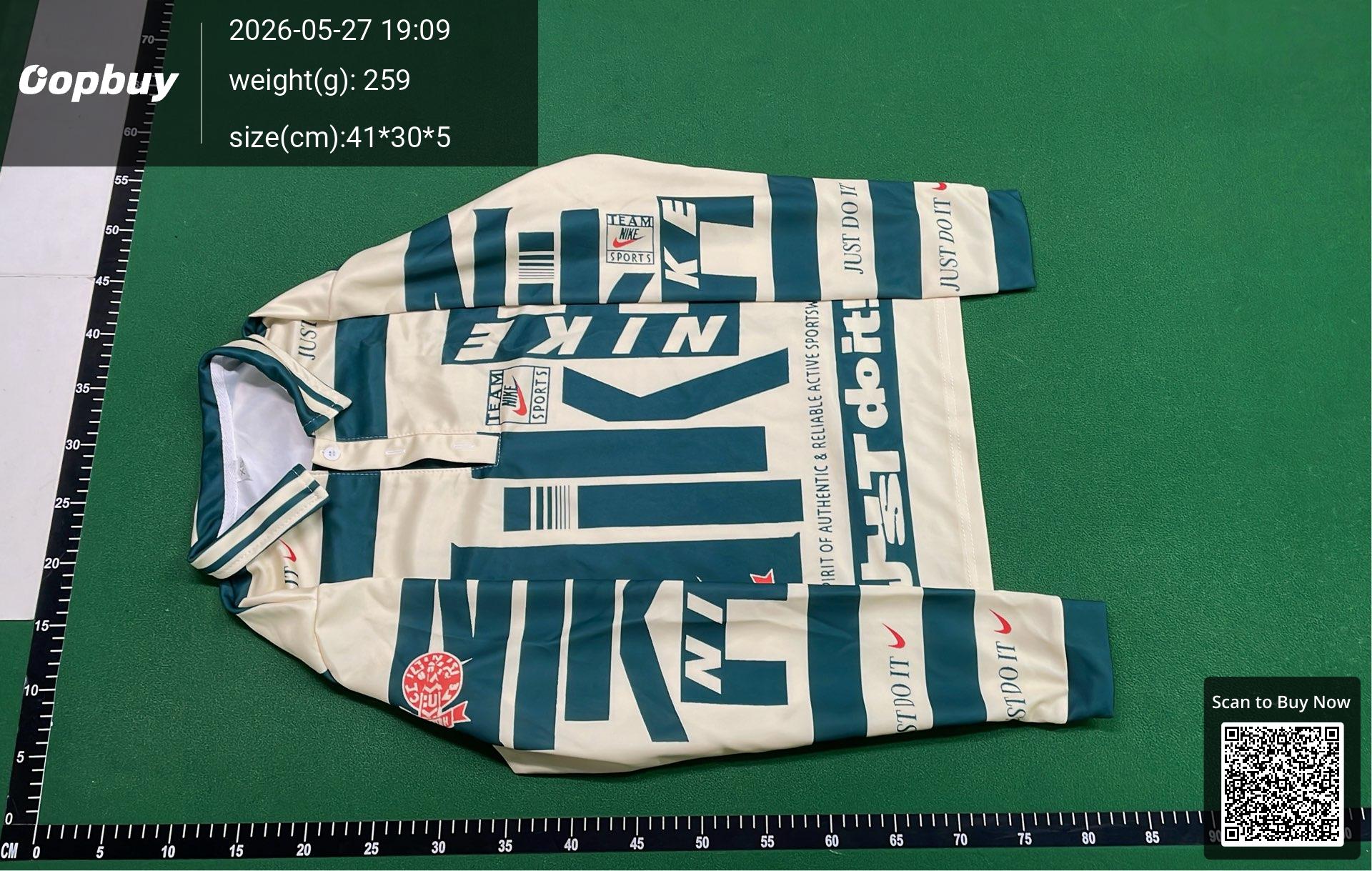 Foto QC 6 de Nike Shirt 3D Graphic Vintage Striped Green Cream