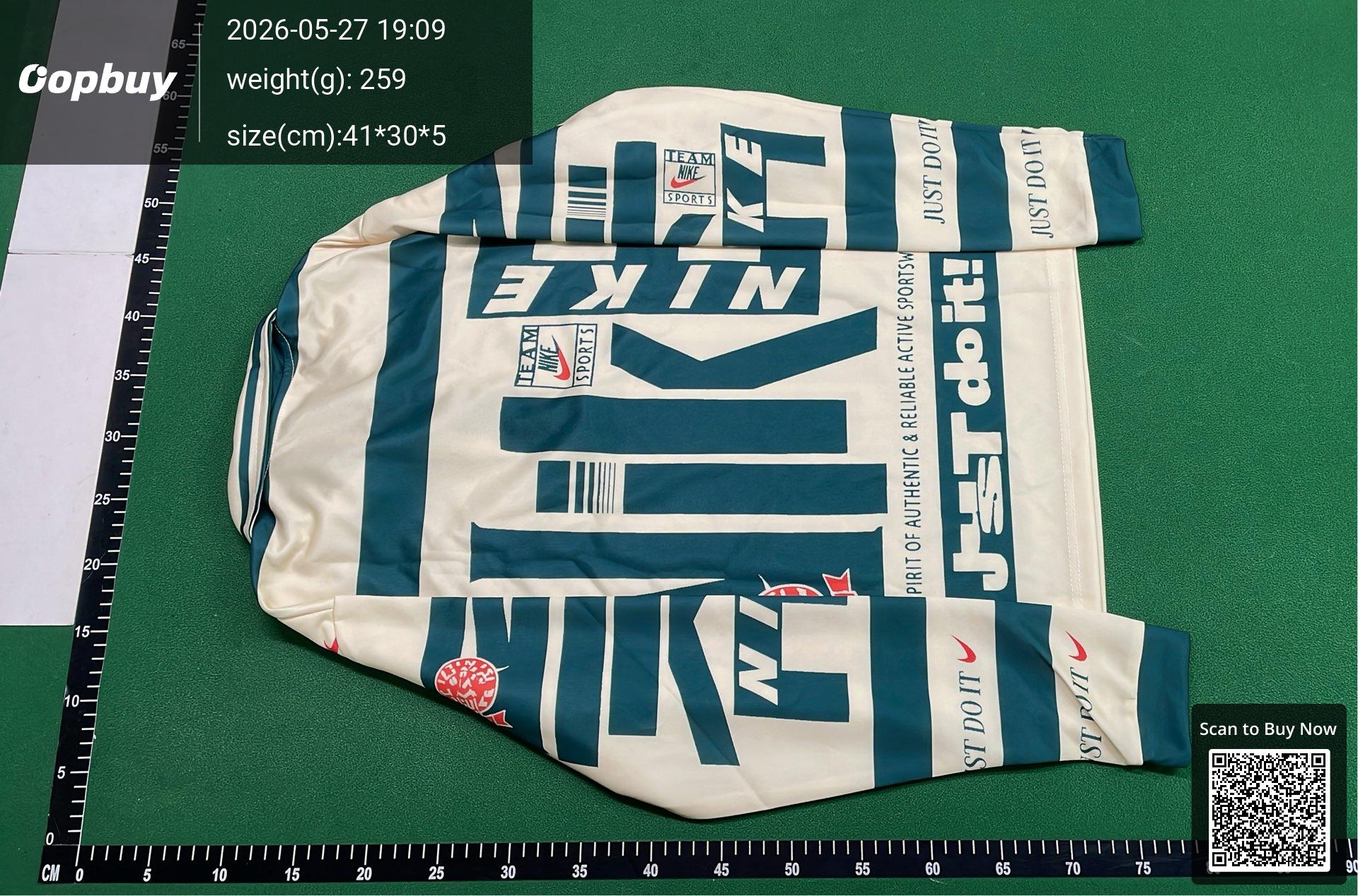 Foto QC 7 de Nike Shirt 3D Graphic Vintage Striped Green Cream