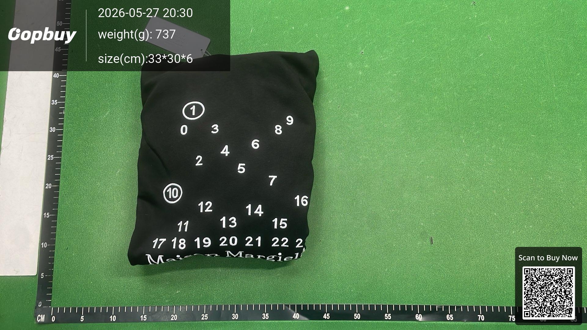 Foto QC 4 de Maison Margiela Hoodie Scattered Numeric Logo Black