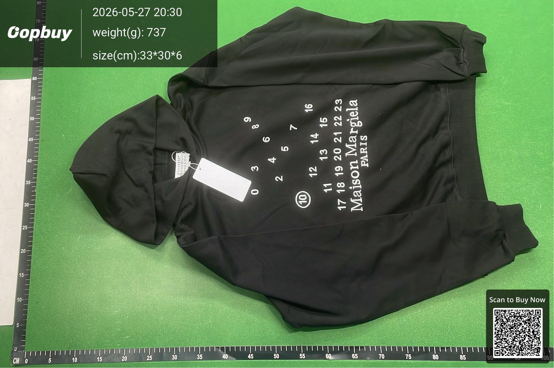 Foto QC 2 de Maison Margiela Hoodie Scattered Numeric Logo Black