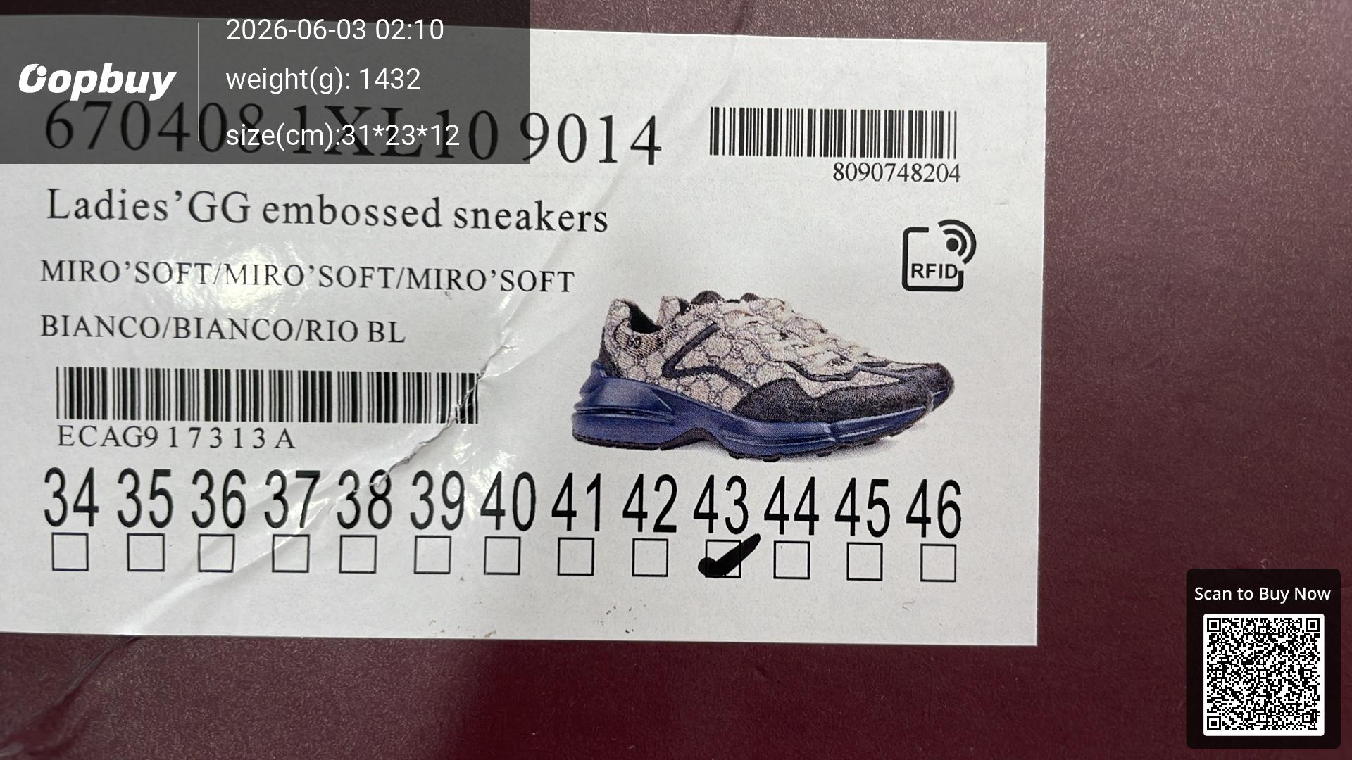 Foto QC 8 de Gucci Rhyton Low GG Supreme Monogram Blue Navy