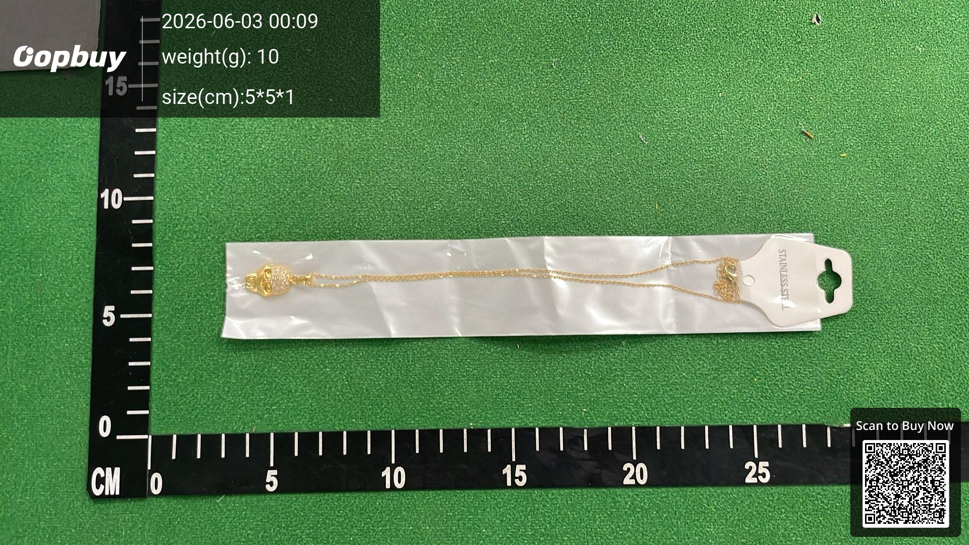 Foto QC 4 de Other Skull Necklace Metal Strass Gold