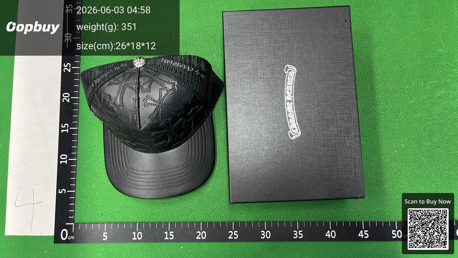 Foto QC 4 de Chrome Hearts Cemetery Cross Patch Trucker Cap Black