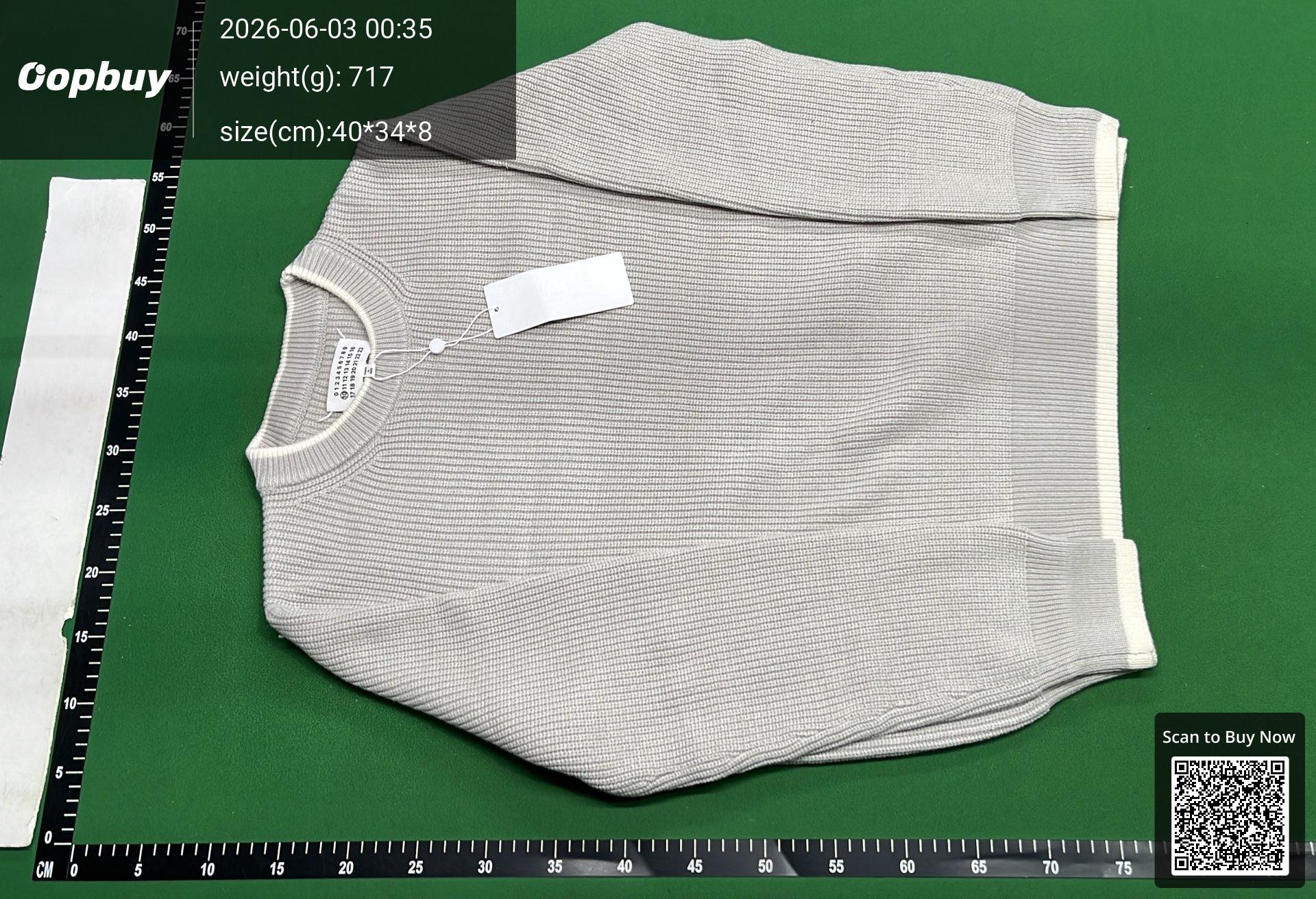 Foto QC 4 de Maison Margiela Crewneck Sweater Ribbed Wool Grey