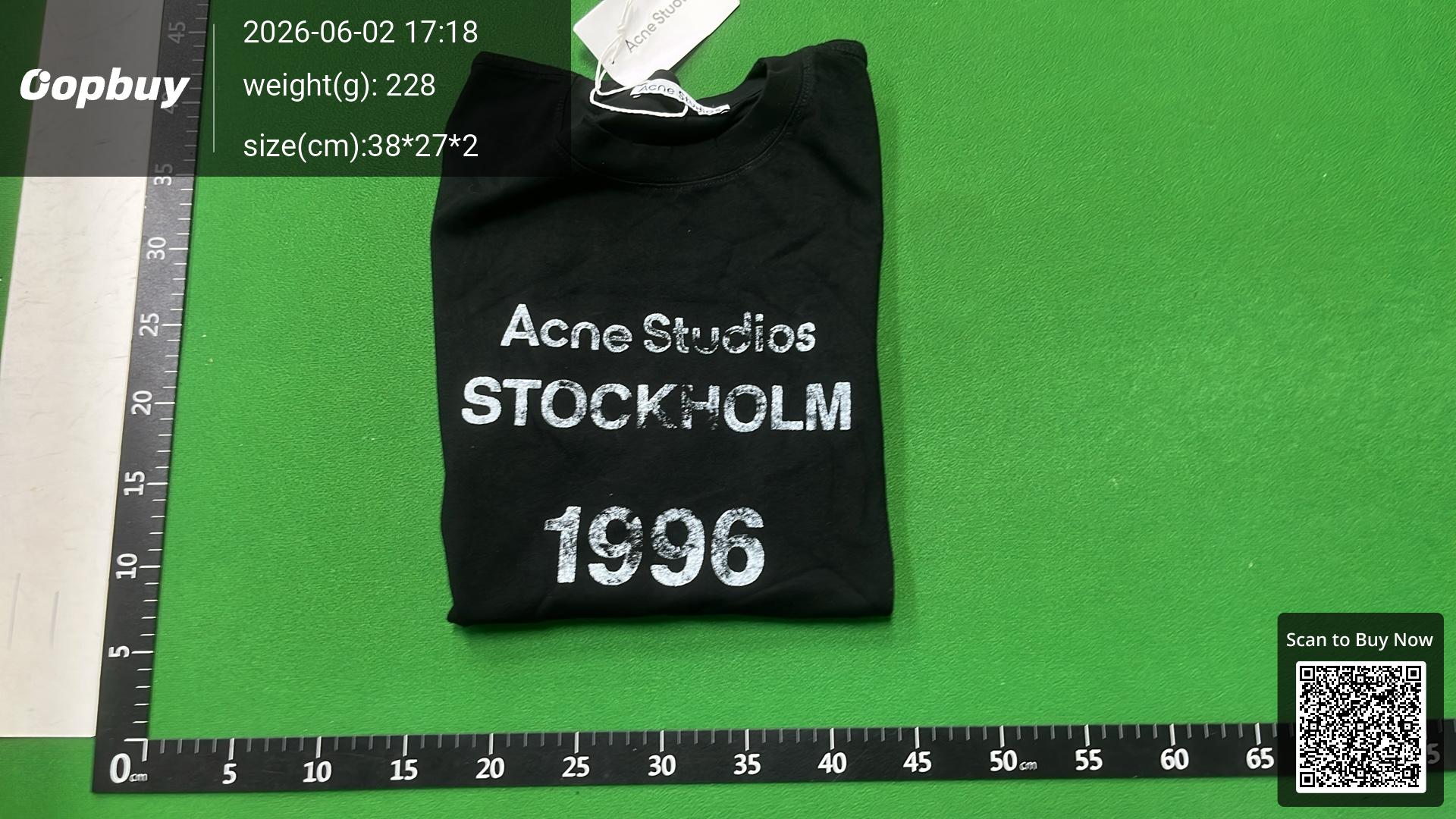 Foto QC 4 de Acne Studios T-shirt Stockholm 1996 Logo Black