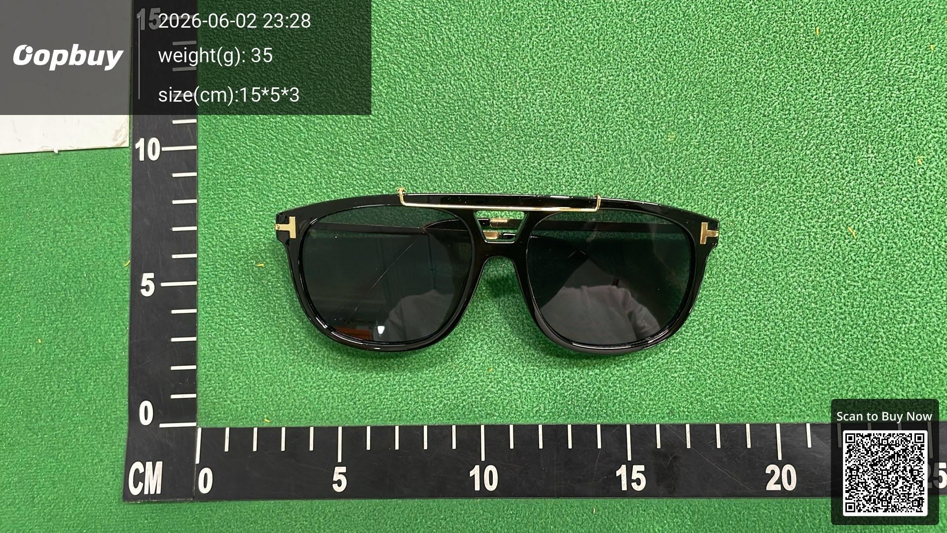 Foto QC 2 de Other Rectangle Double-Bridge Acetate Metal Sunglasses Tortoise Brown