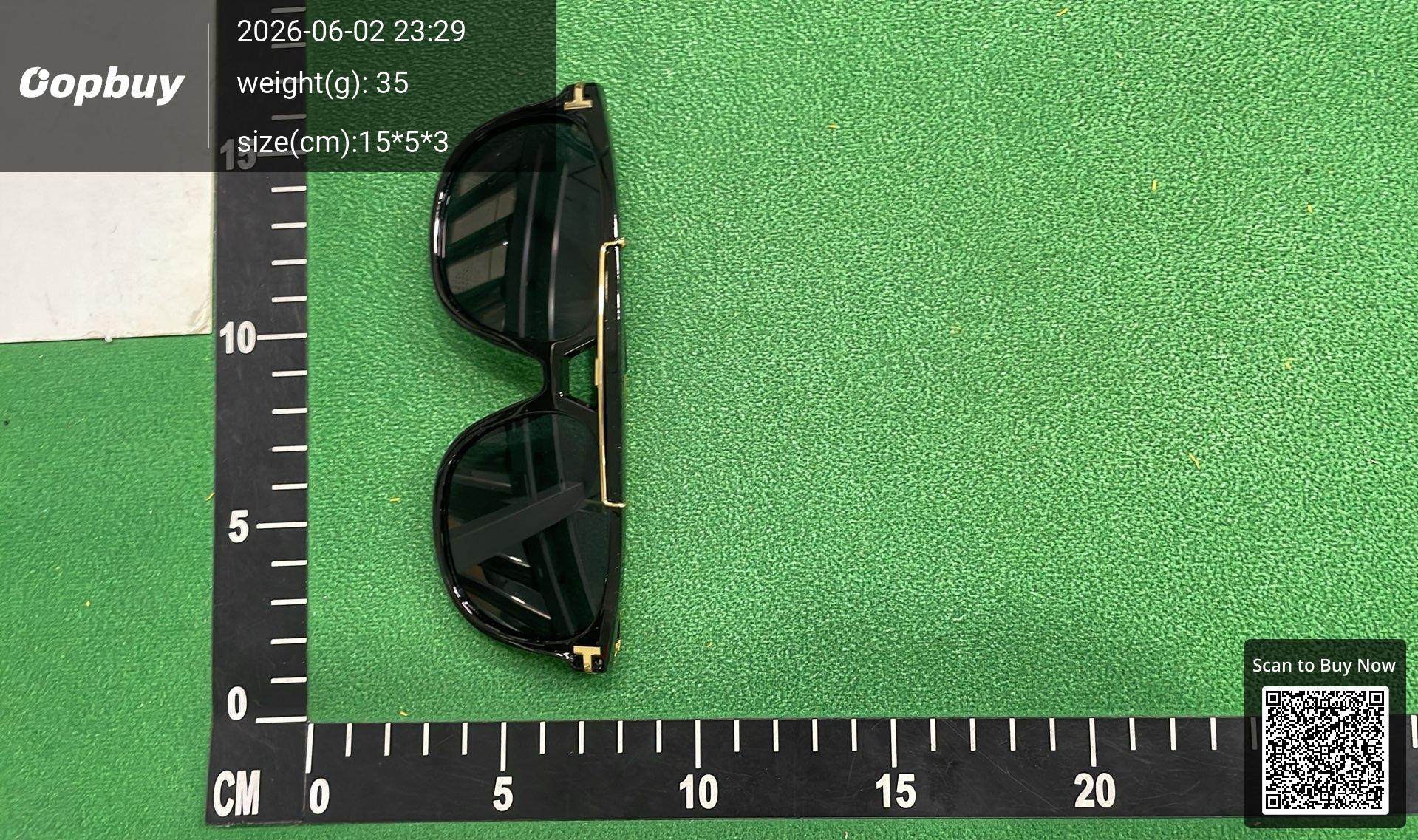 Foto QC 6 de Other Rectangle Double-Bridge Acetate Metal Sunglasses Tortoise Brown