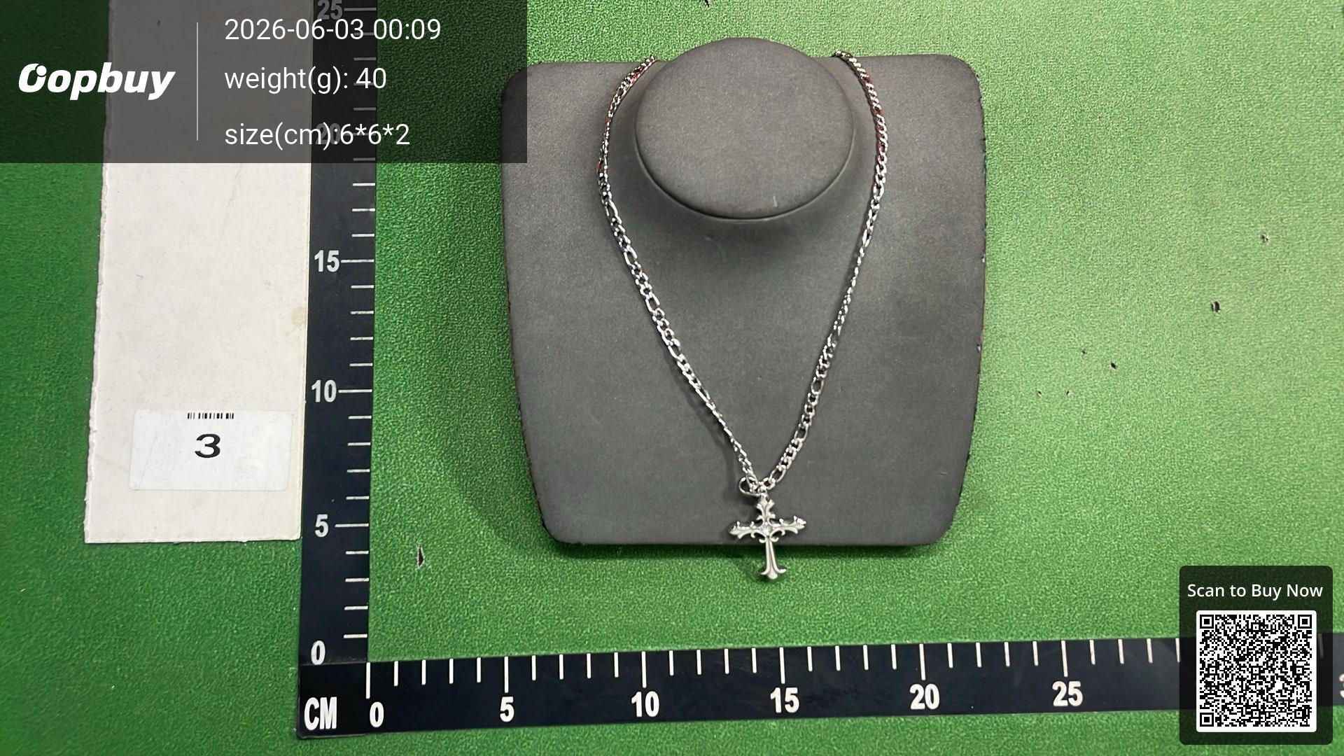 Foto QC 8 de Other Figaro Cross Necklace Titanium Steel Crystal Silver