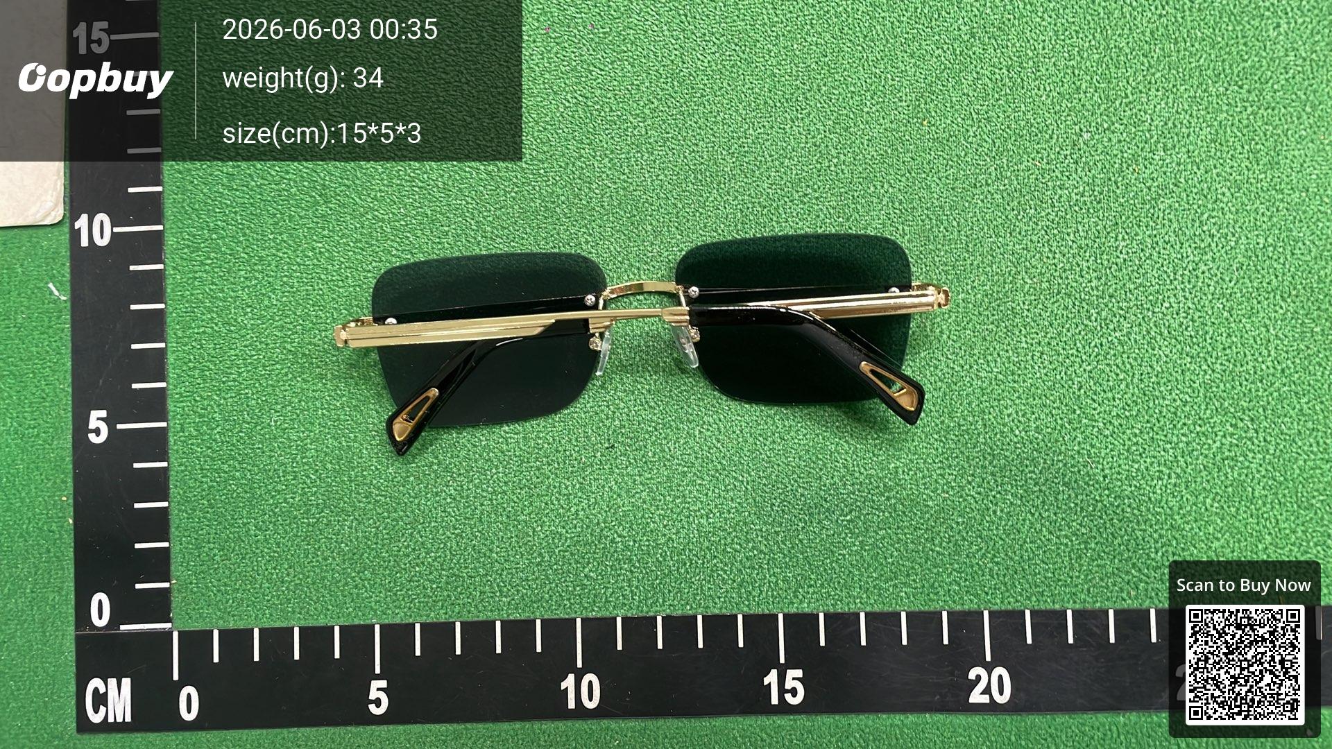 Foto QC 6 de Other Rimless Square-Frame Metal Sunglasses Gold Clear