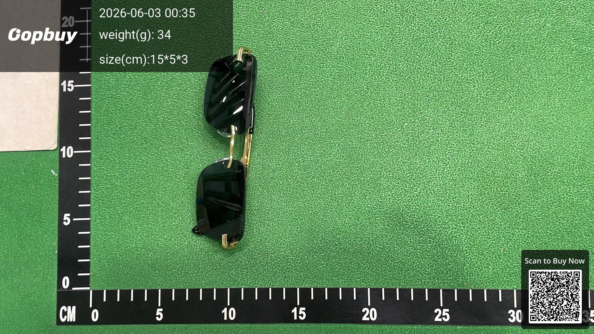 Foto QC 8 de Other Rimless Square-Frame Metal Sunglasses Gold Clear