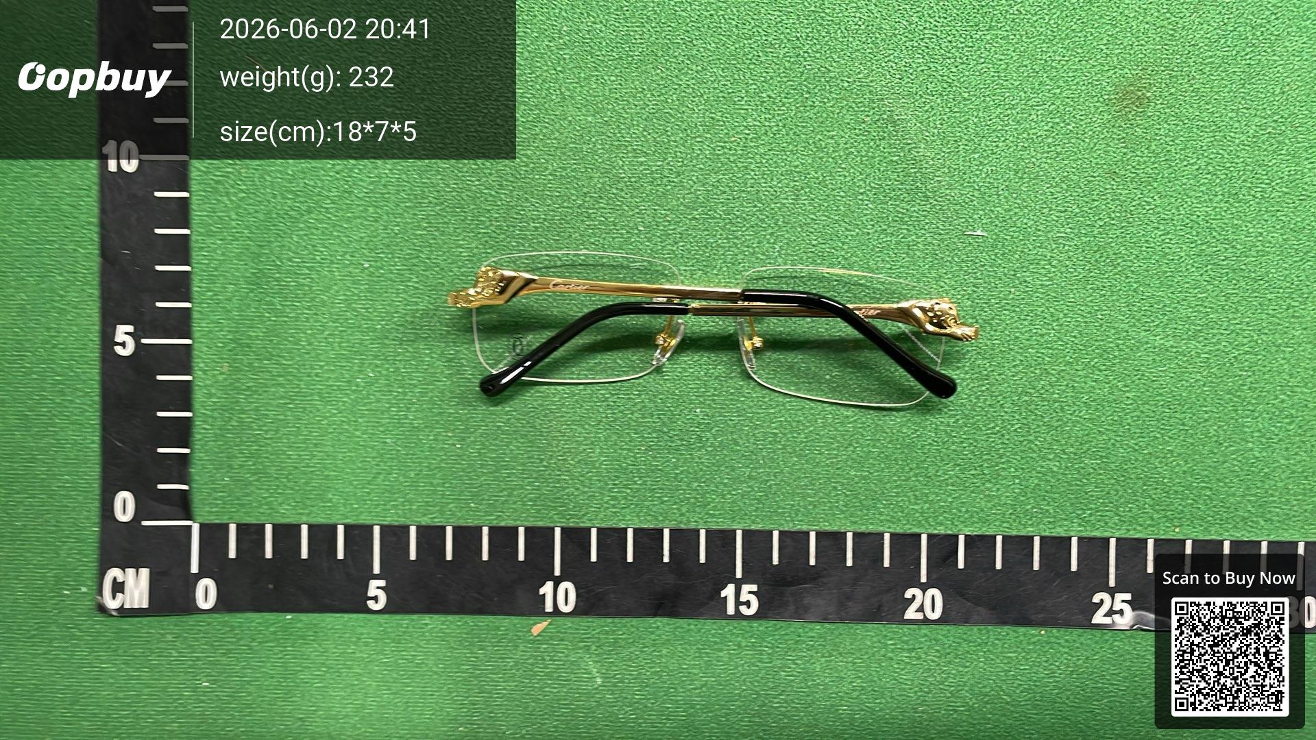 Foto QC 3 de Cartier C Décor Rimless Square-Frame Metal Sunglasses Gold Havana Grey (CT0045S-001)