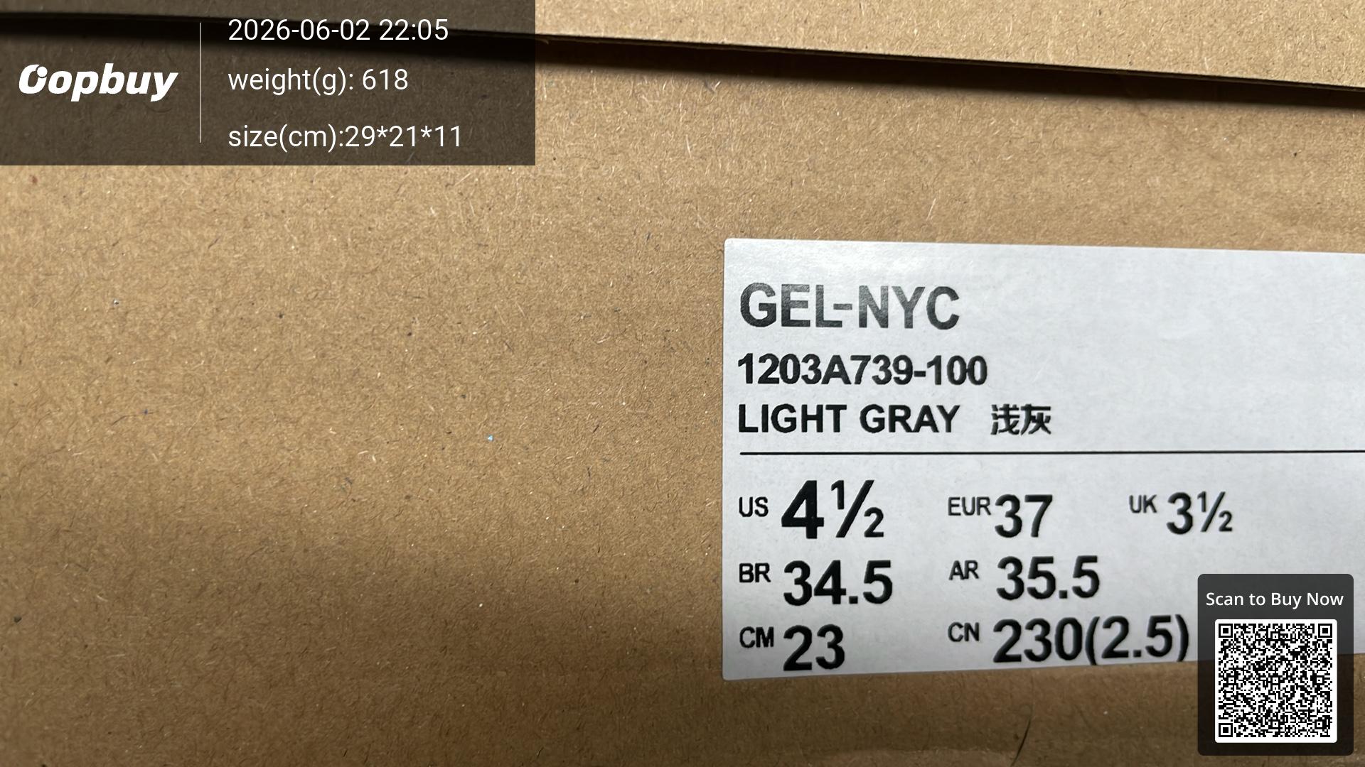 Foto QC 4 de ASICS Gel-NYC Low Cream Oyster Grey 1201A789-103