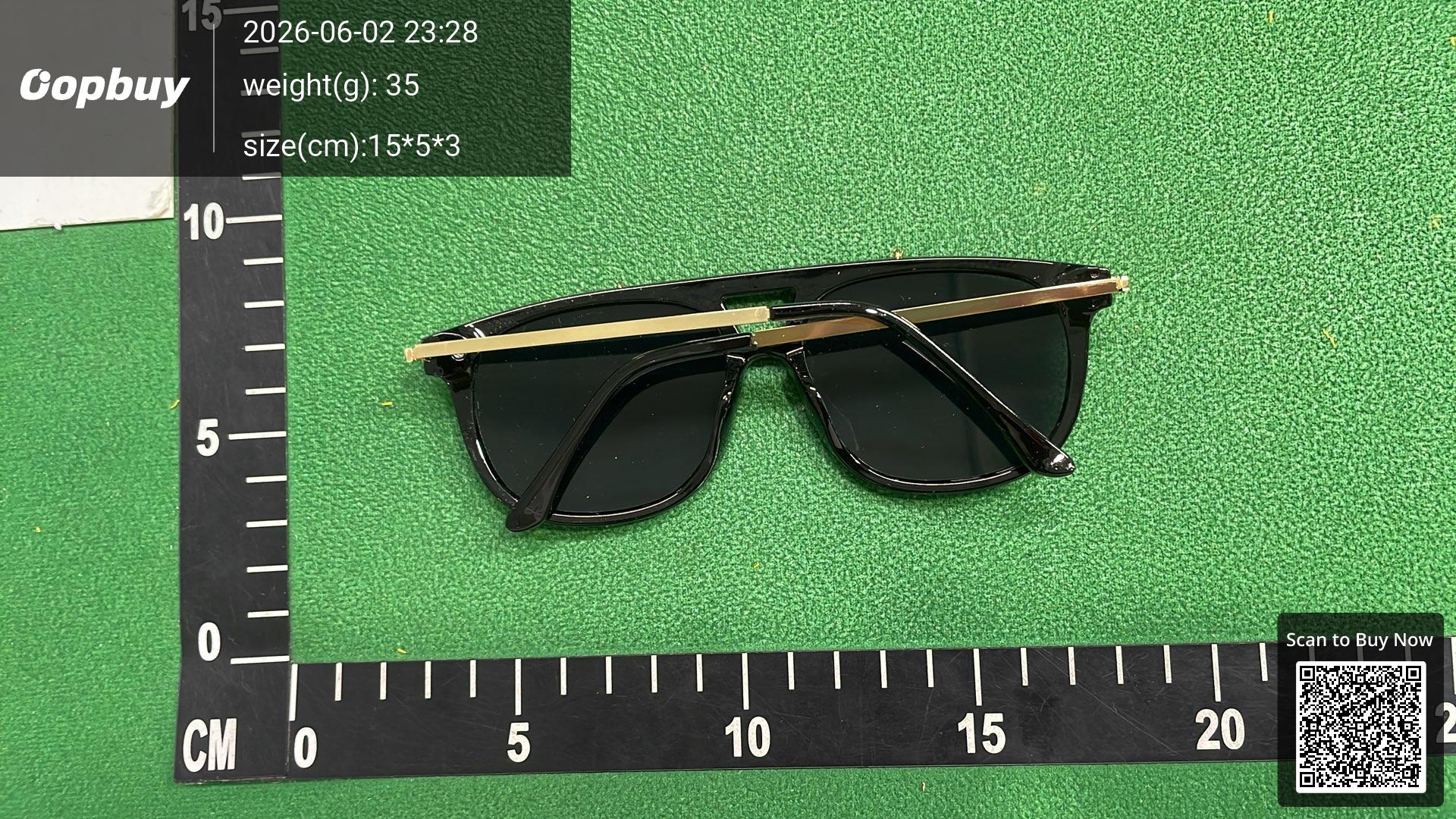 Foto QC 4 de Other Rectangle Double-Bridge Acetate Metal Sunglasses Tortoise Brown