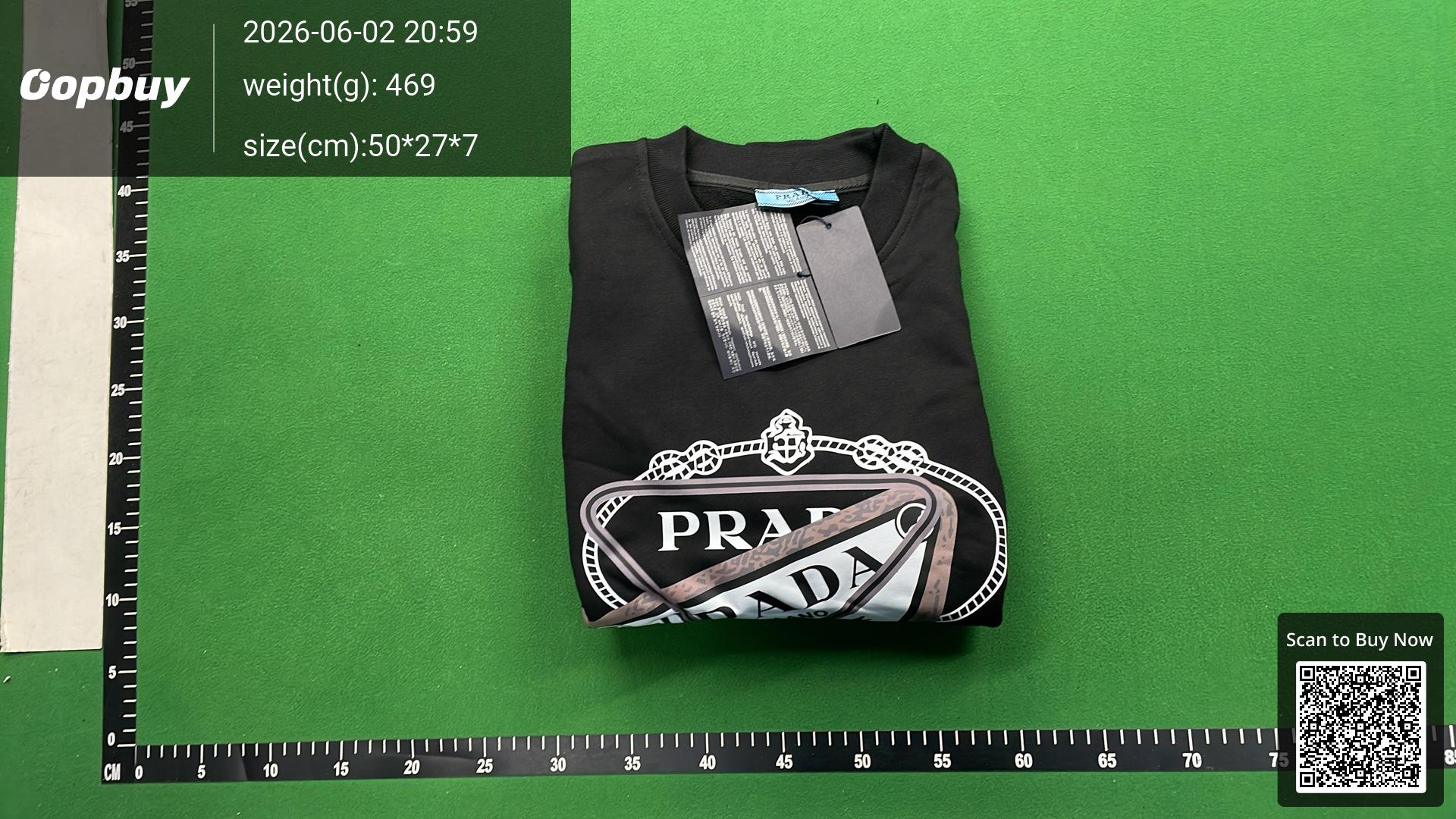 Foto QC 7 de Prada Crewneck Sweater Metal Triangle Logo Black
