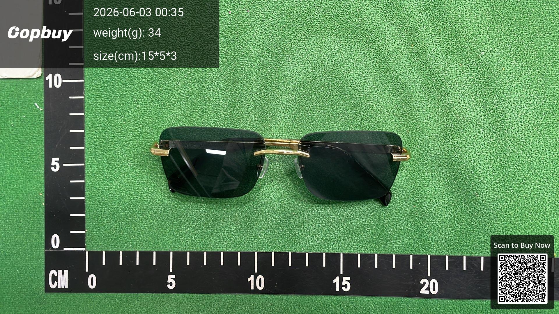 Foto QC 5 de Other Rimless Square-Frame Metal Sunglasses Gold Clear
