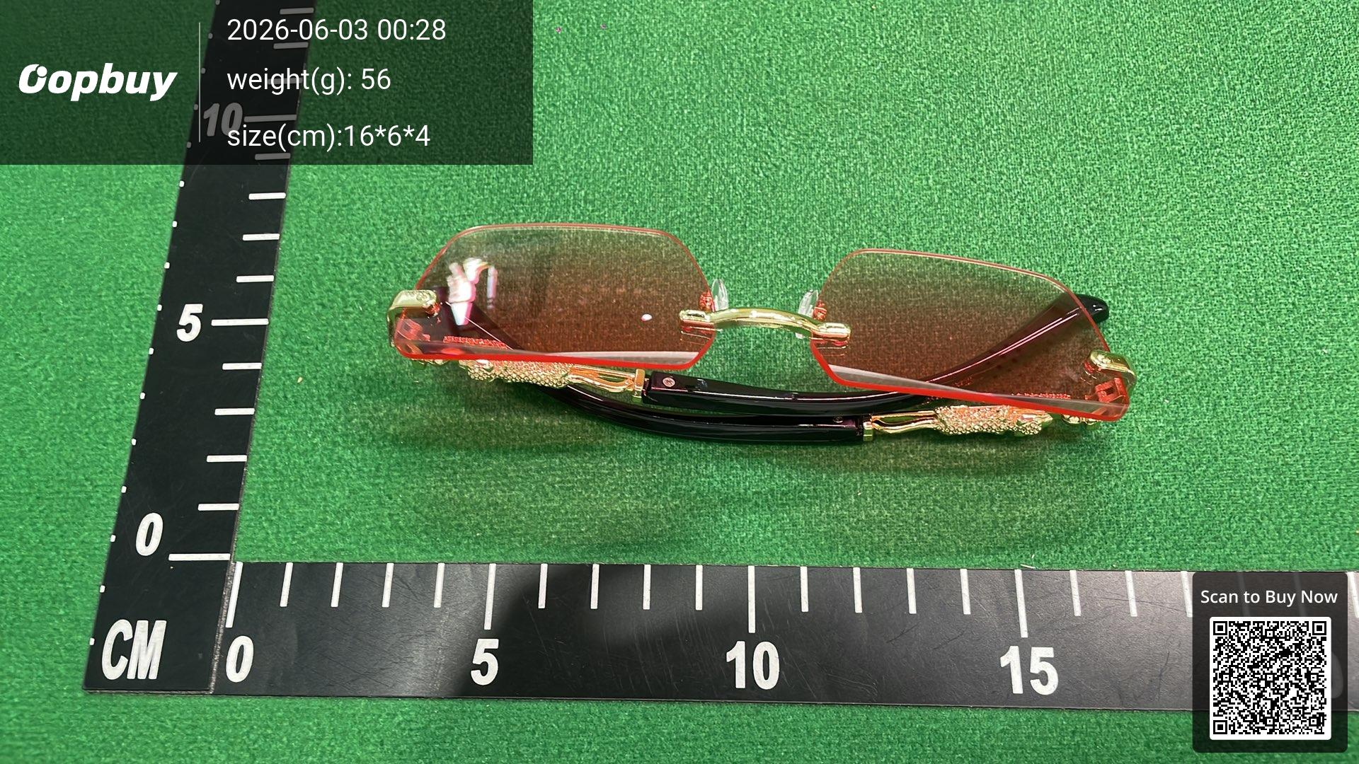Foto QC 6 de Other Square-Frame Rimless Metal Sunglasses Gold Clear