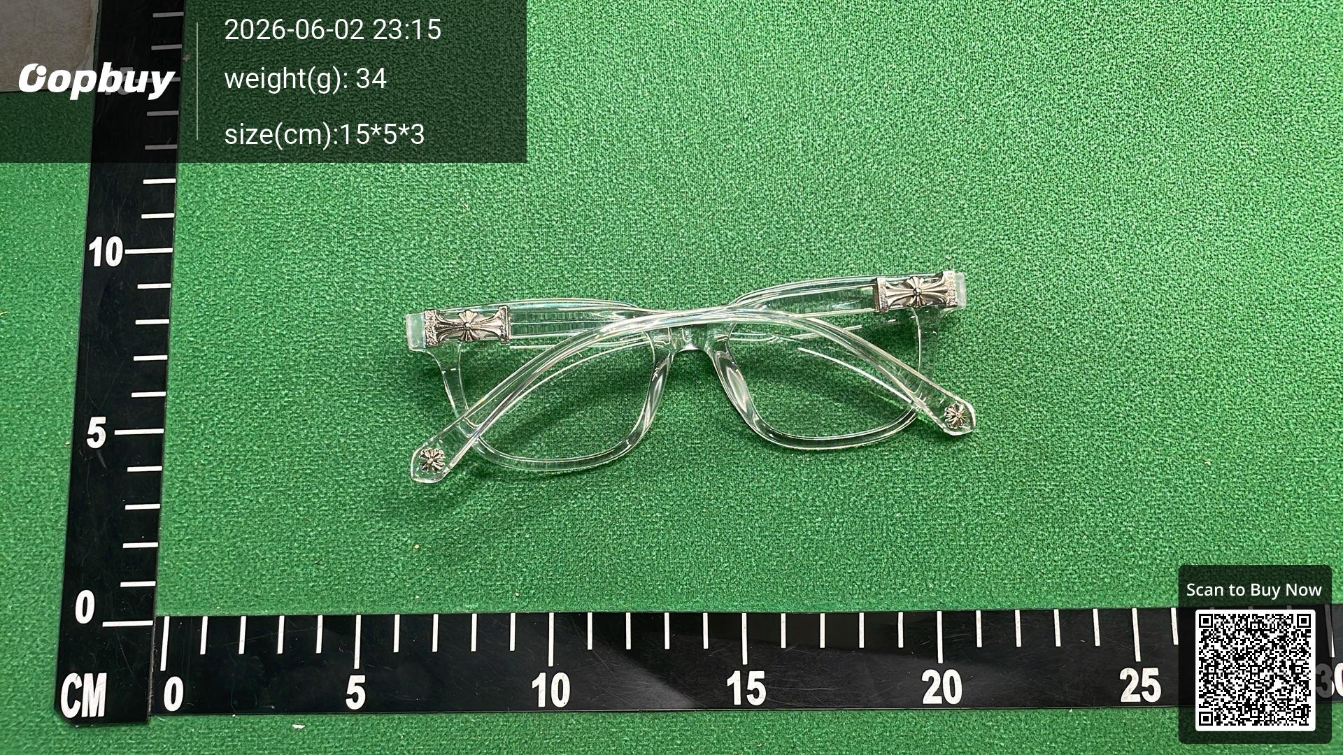 Foto QC 4 de Chrome Hearts Square-Frame Acetate Sunglasses Clear Grey (SPLAT-A)