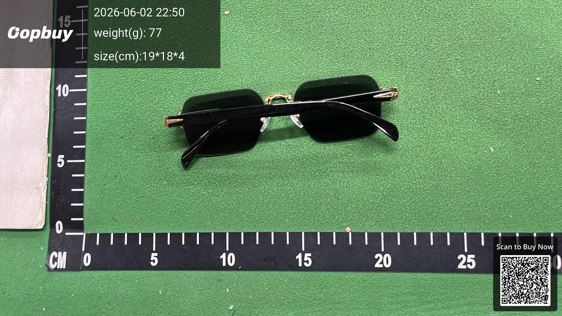Foto QC 8 de Other Rectangle Cut-Edge Metal Acetate Sunglasses Gold Black Purple Gradient