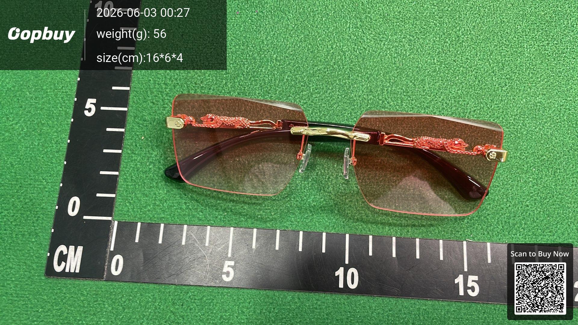 Foto QC 4 de Other Square-Frame Rimless Metal Sunglasses Gold Clear