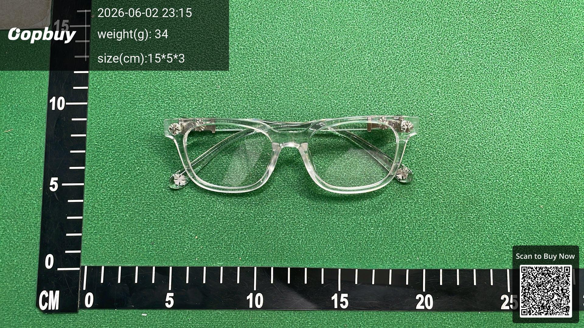 Foto QC 1 de Chrome Hearts Square-Frame Acetate Sunglasses Clear Grey (SPLAT-A)