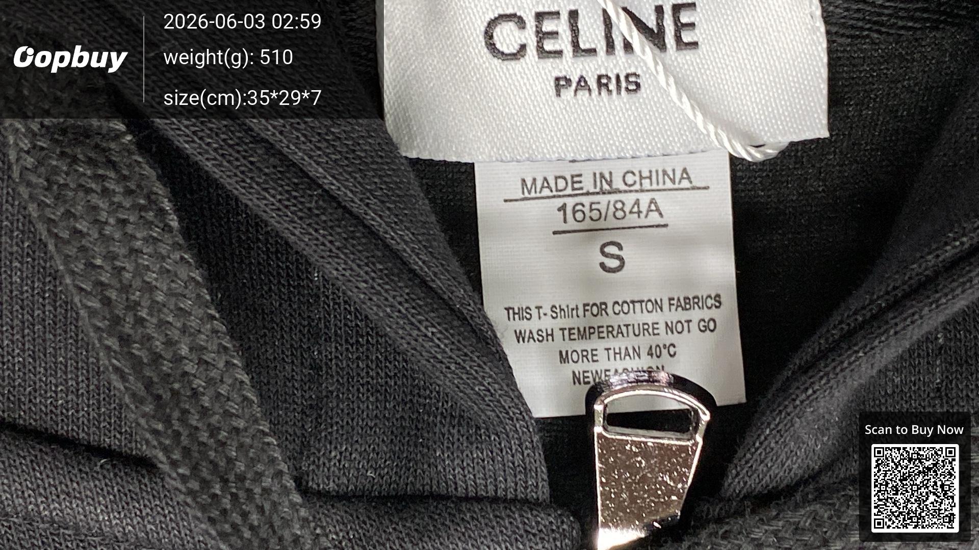 Foto QC 5 de Celine Hoodie Logo Grey