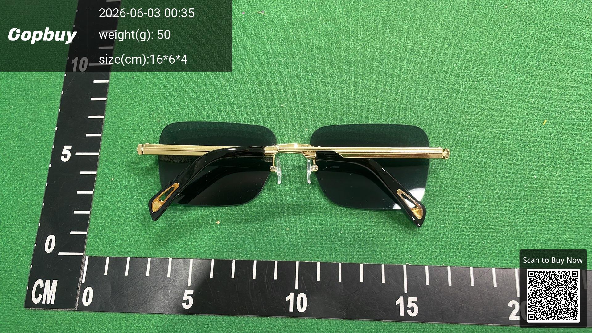 Foto QC 2 de Other Rimless Square-Frame Metal Sunglasses Gold Clear