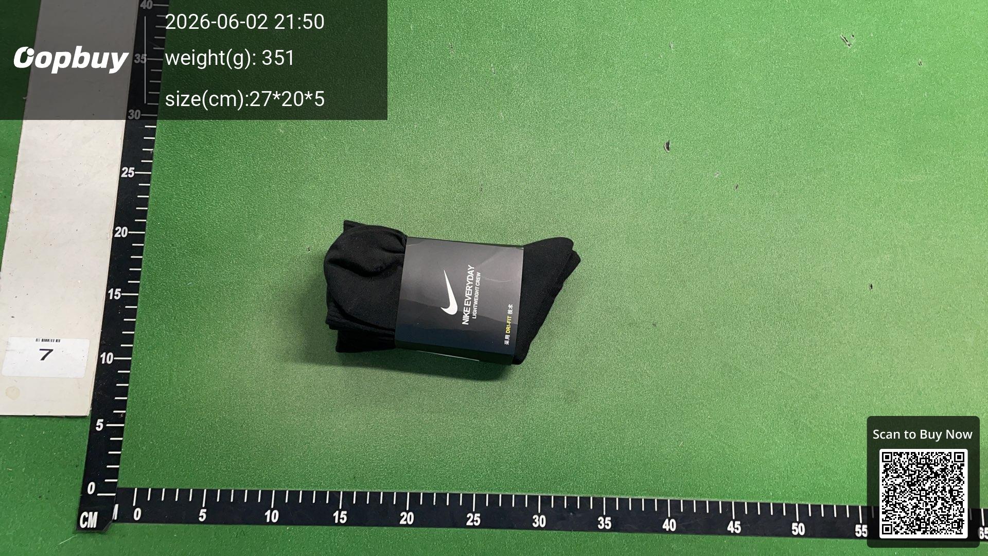 Foto QC 8 de Nike Everyday Crew Socks Black White