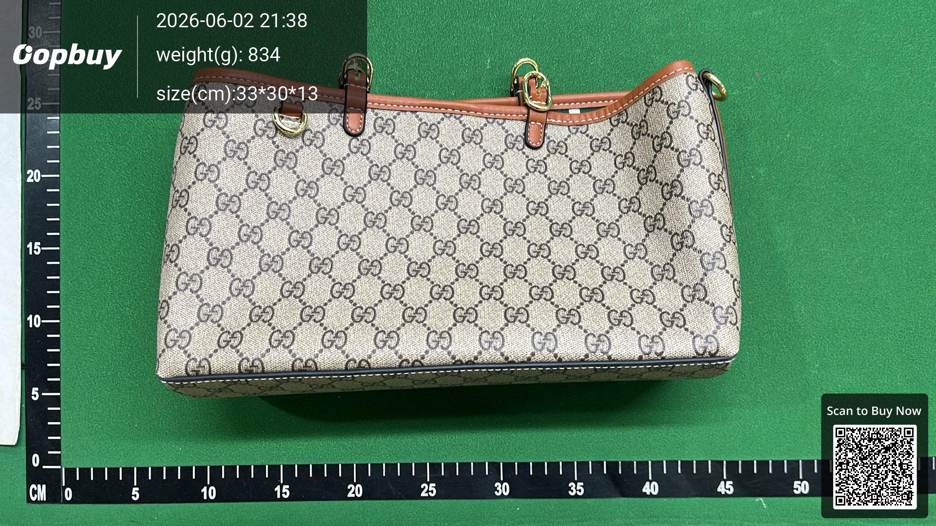 Foto QC 4 de Gucci Ophidia Medium Tote Bag Beige/White GG Supreme Canvas