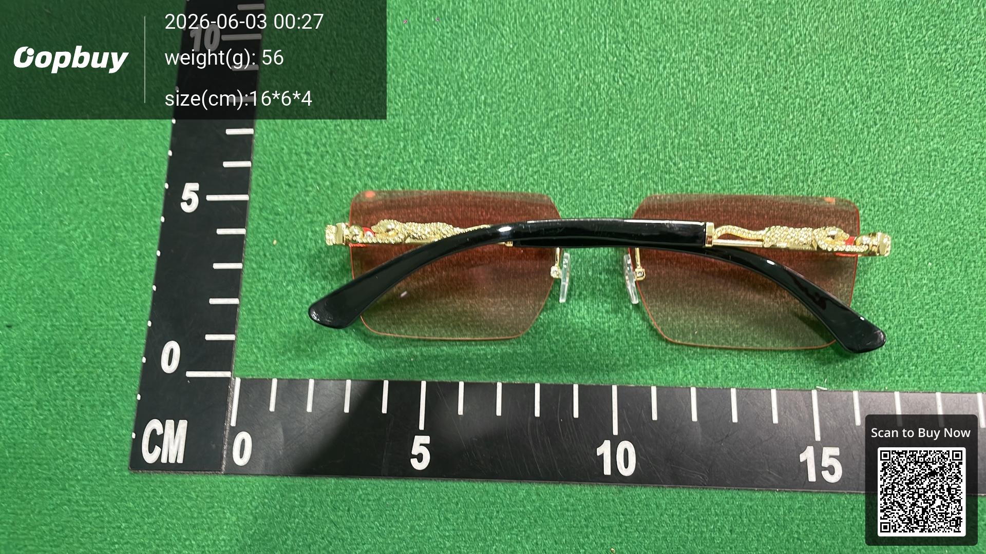 Foto QC 5 de Other Square-Frame Rimless Metal Sunglasses Gold Clear