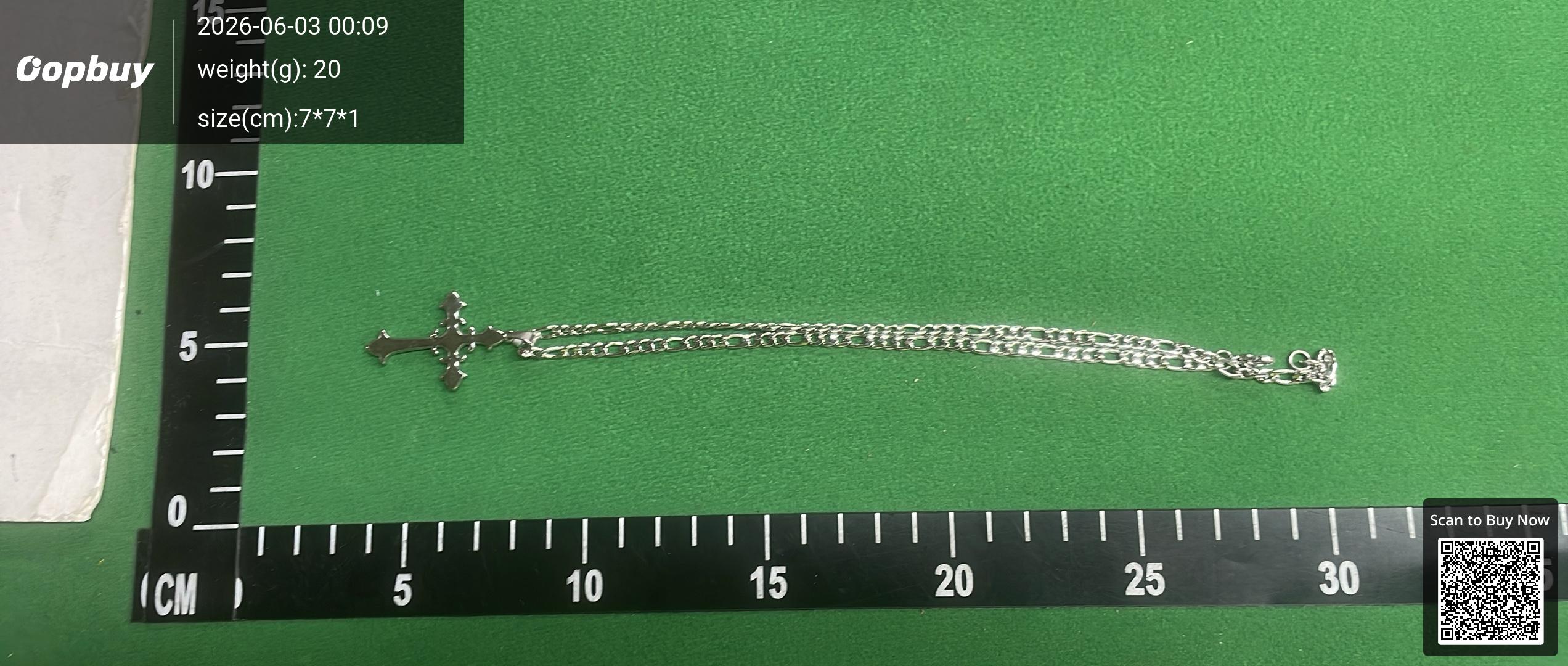 Foto QC 5 de Other Figaro Cross Necklace Titanium Steel Crystal Silver