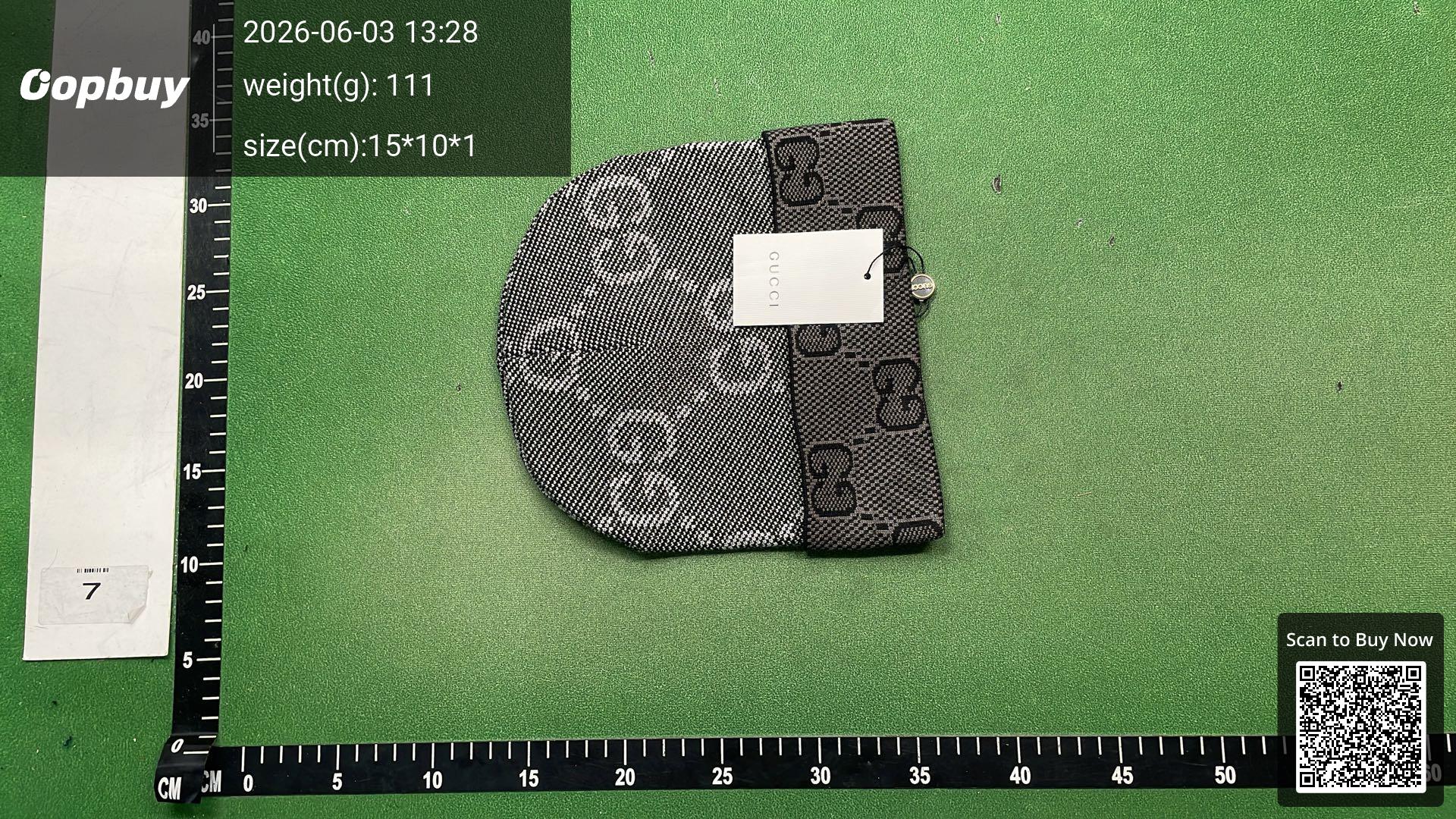 Foto QC 5 de Gucci GG Monogram Beanie Grey Black