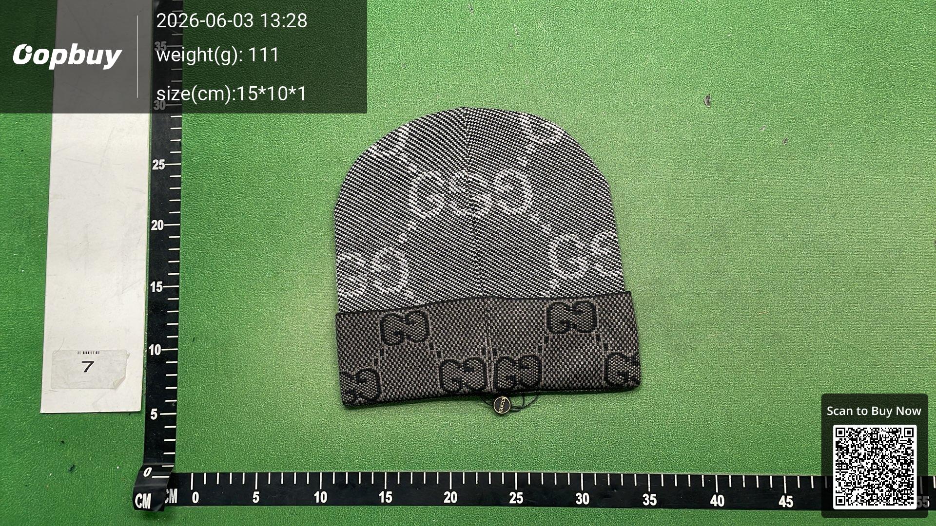 Foto QC 3 de Gucci GG Monogram Beanie Grey Black