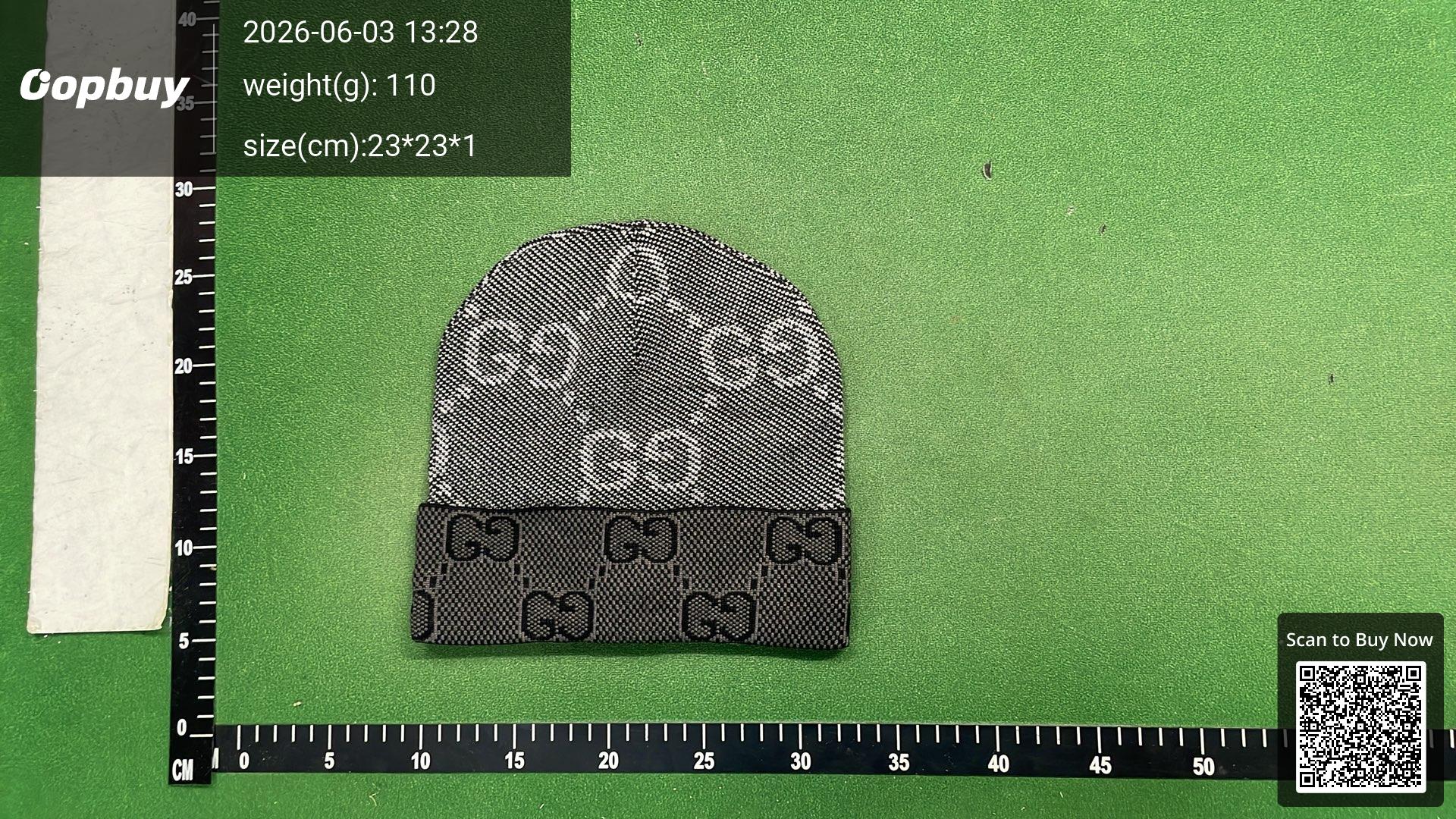 Foto QC 7 de Gucci GG Monogram Beanie Grey Black