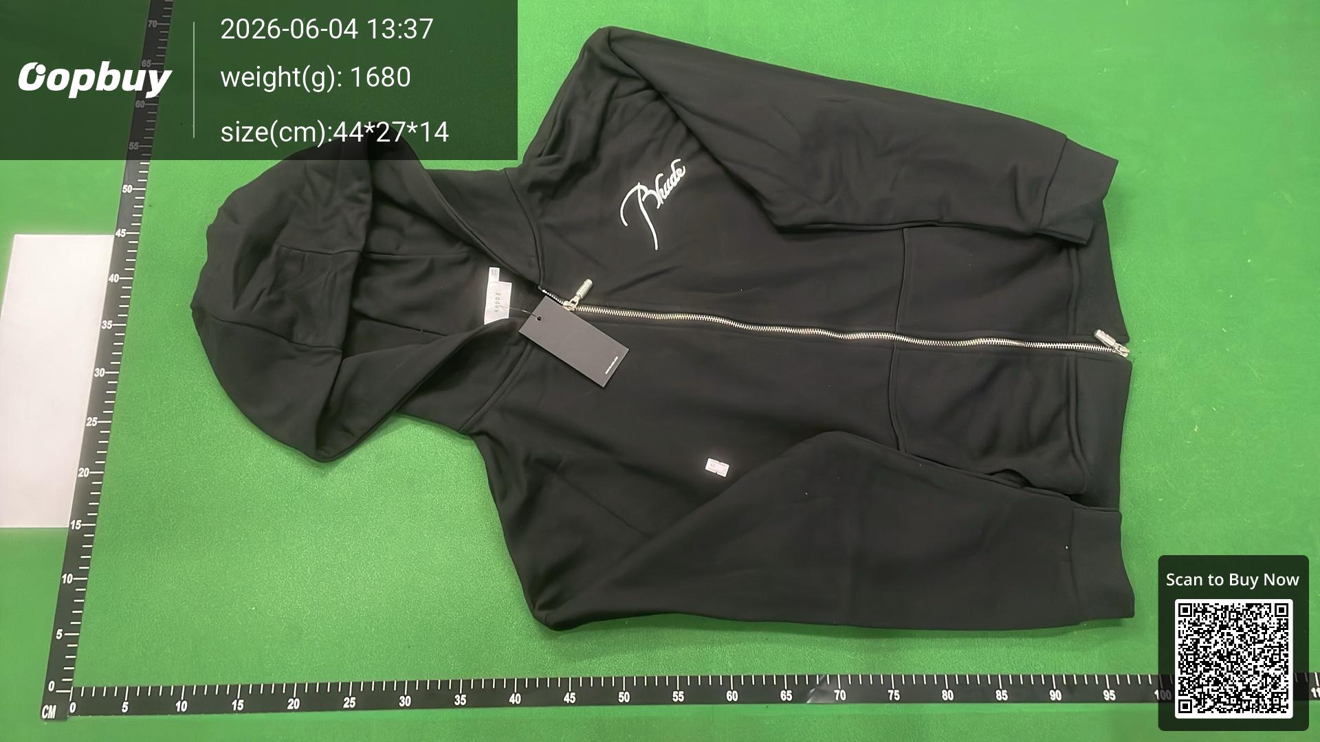 Foto QC 4 de Rhude Sweatshirt Script Logo Quarter-Zip Black