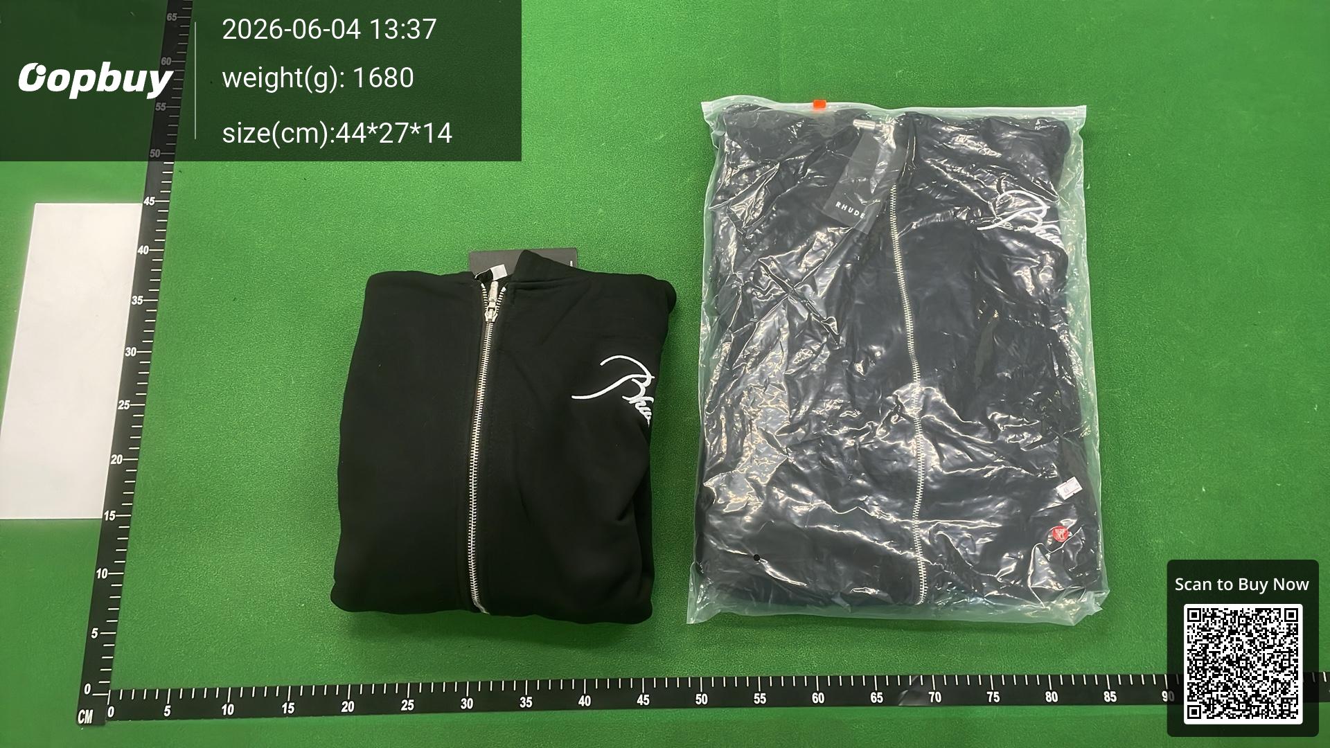 Foto QC 7 de Rhude Sweatshirt Script Logo Quarter-Zip Black
