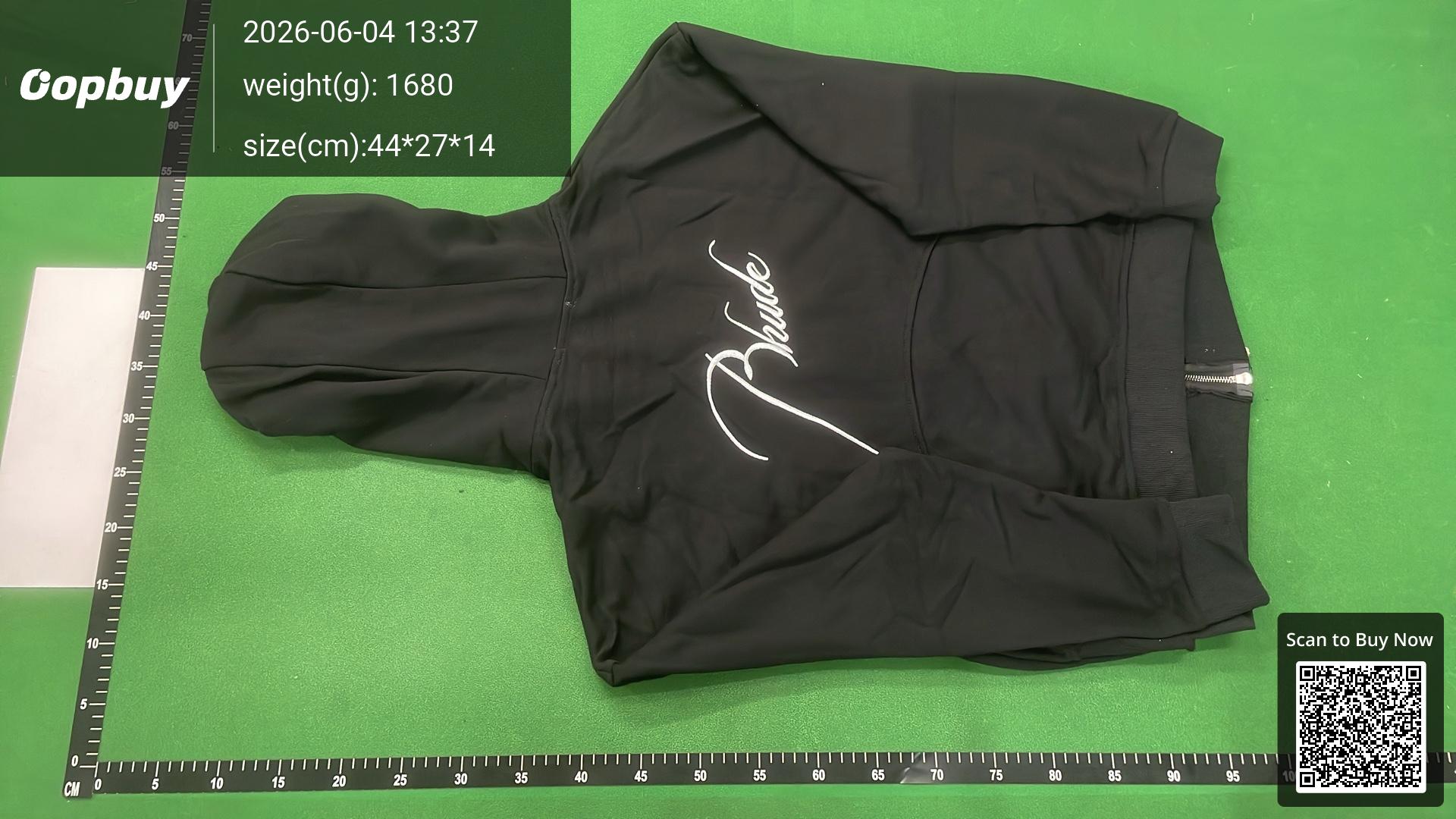 Foto QC 6 de Rhude Sweatshirt Script Logo Quarter-Zip Black