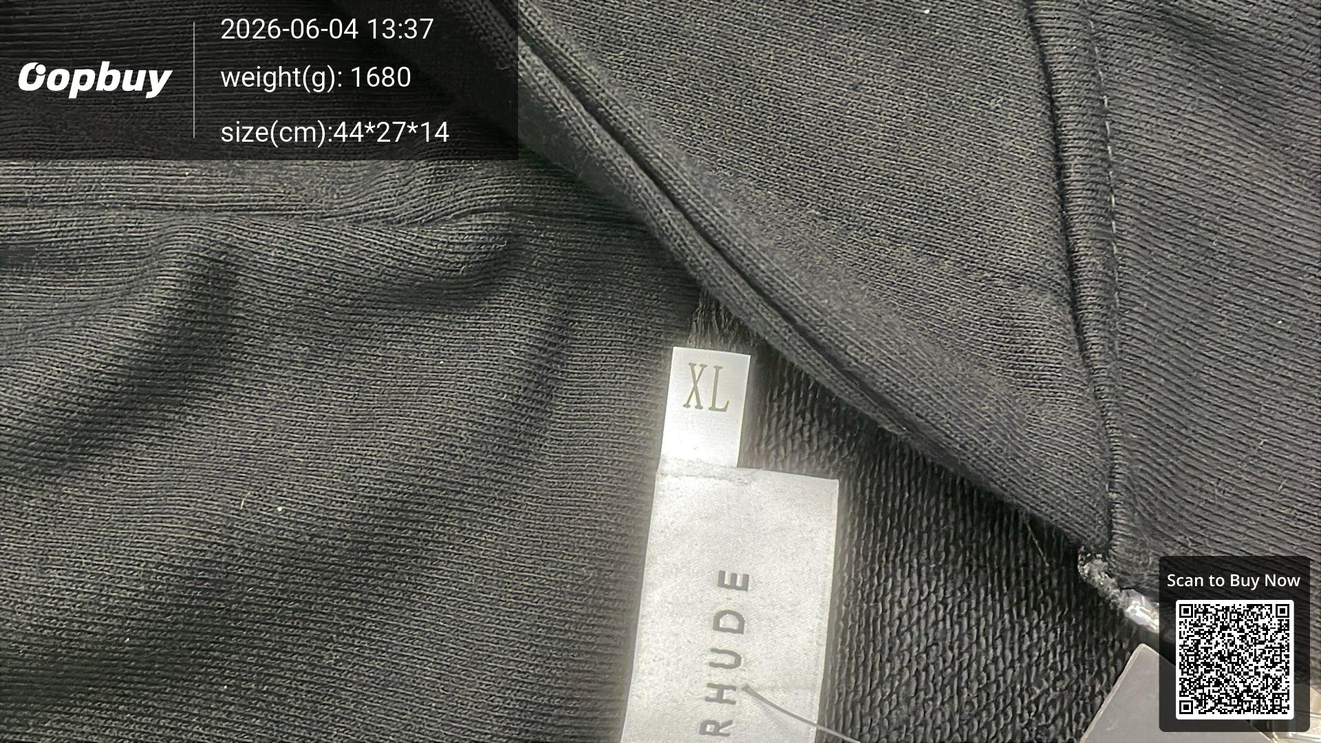 Foto QC 2 de Rhude Sweatshirt Script Logo Quarter-Zip Black