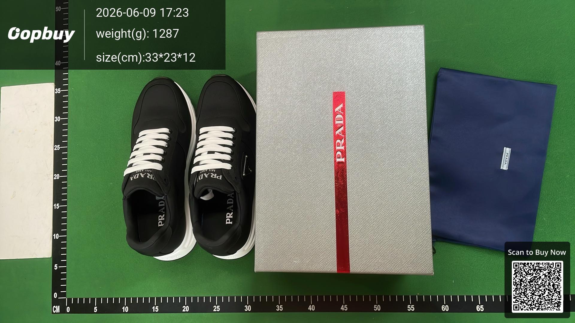 Foto QC 1 de Prada Leather and Technical Fabric Low Black