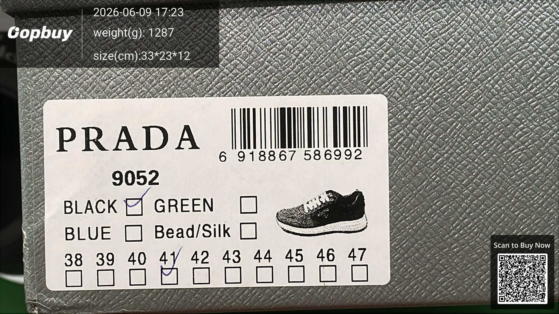 Foto QC 2 de Prada Leather and Technical Fabric Low Black